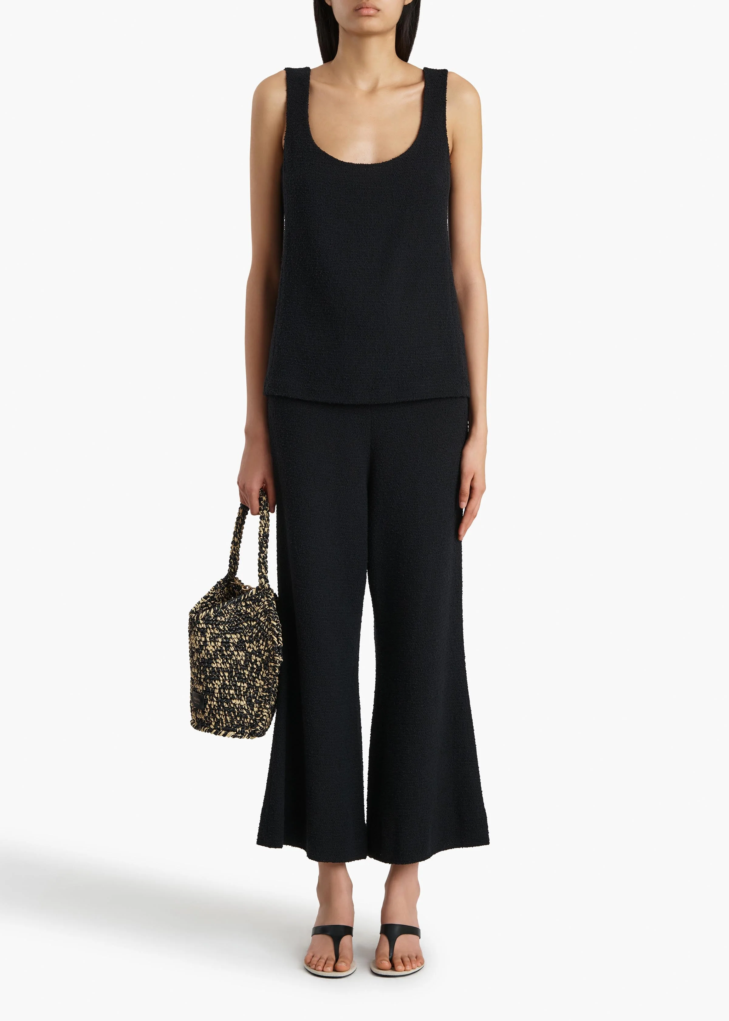Khaite - Walter Pant in Black Textured Giro Inglese - Image 2