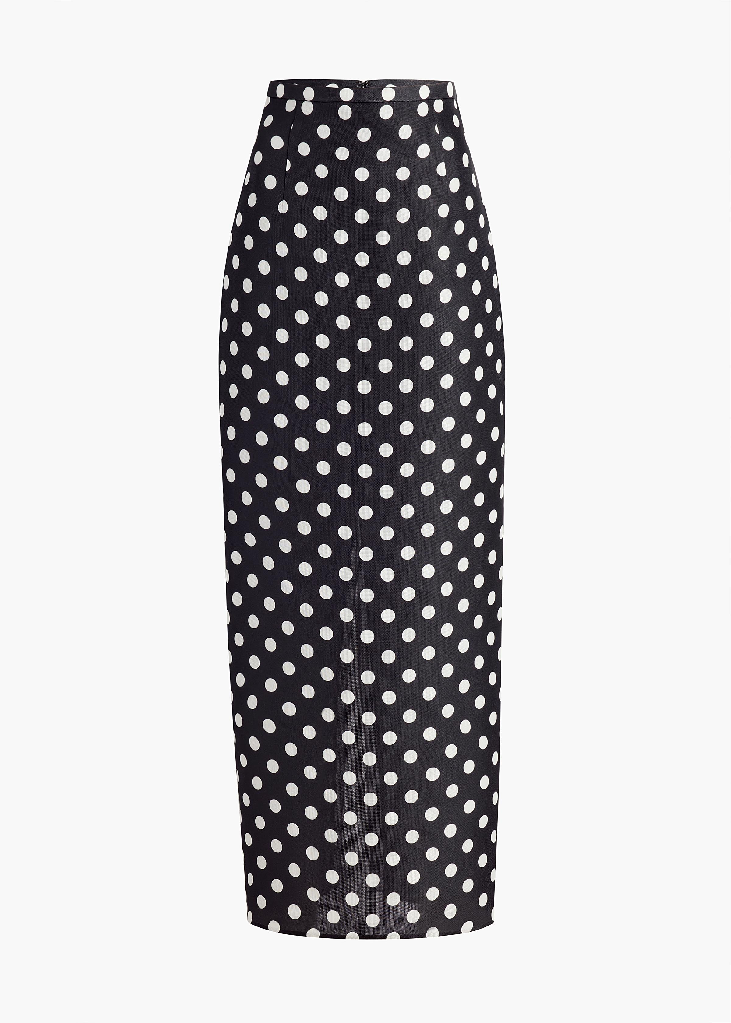 Khaite - Winton Skirt in Black with White Dots