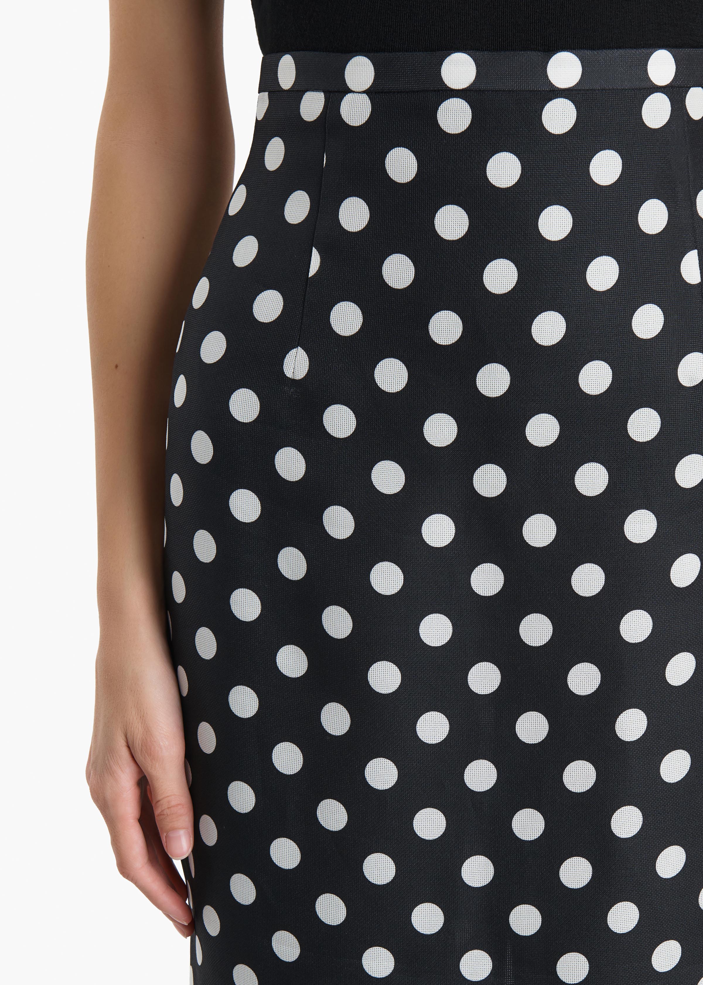 Khaite - Winton Skirt in Black with White Dots - Image 5