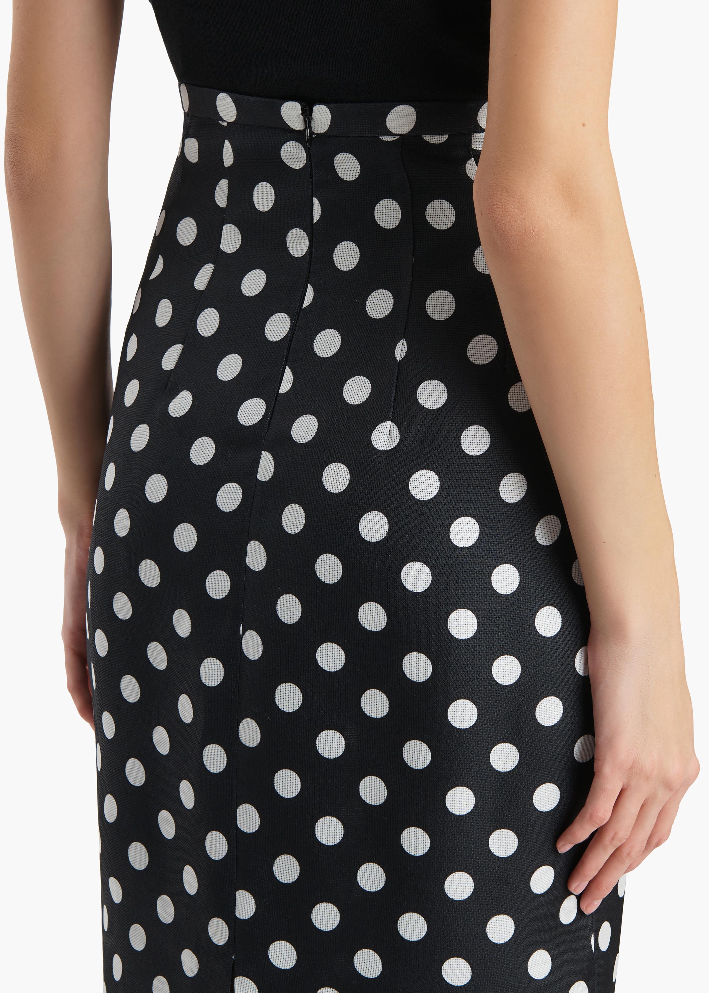 Khaite - Winton Skirt in Black with White Dots - Image 6