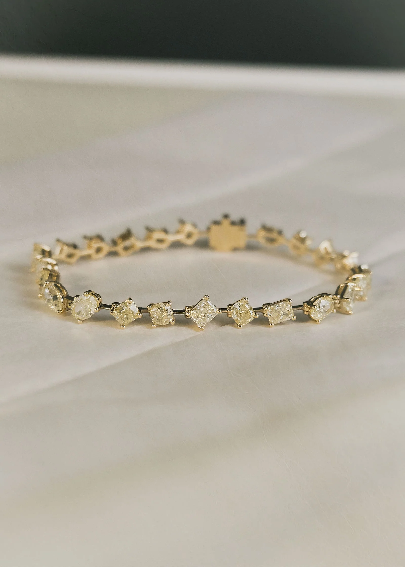 Kinn - Adeline Fancy Shape Yellow Diamond Tennis Bracelet - Image 2