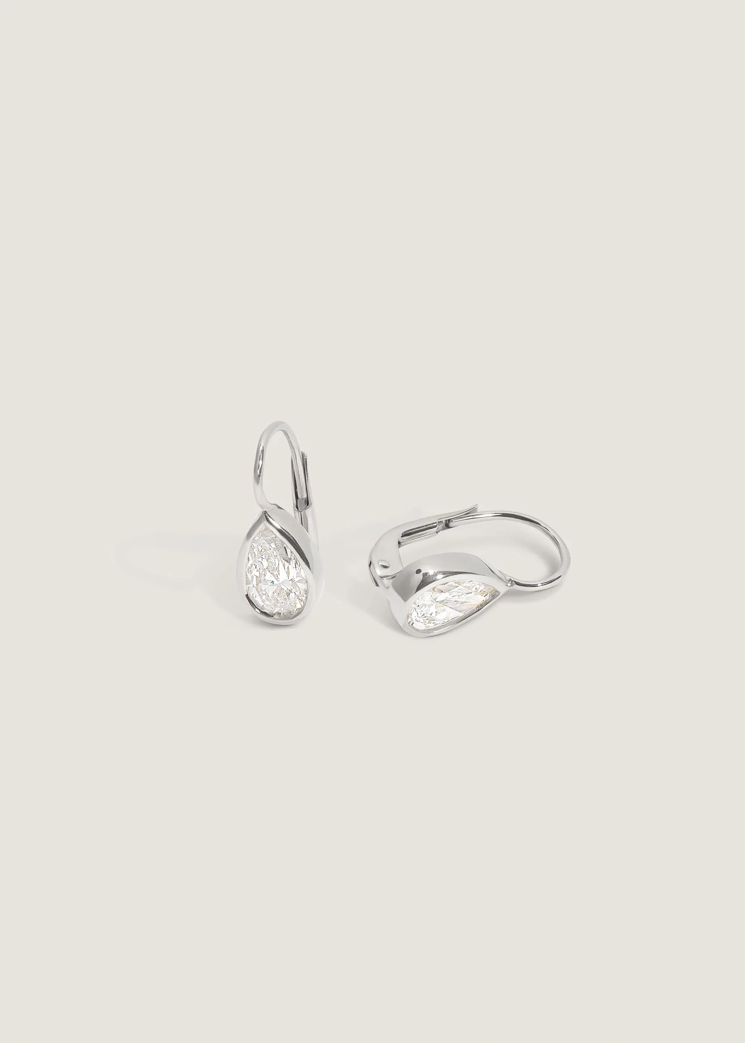 Kinn - Harper 2ctw Pear Drop Earrings White Gold - Image 2