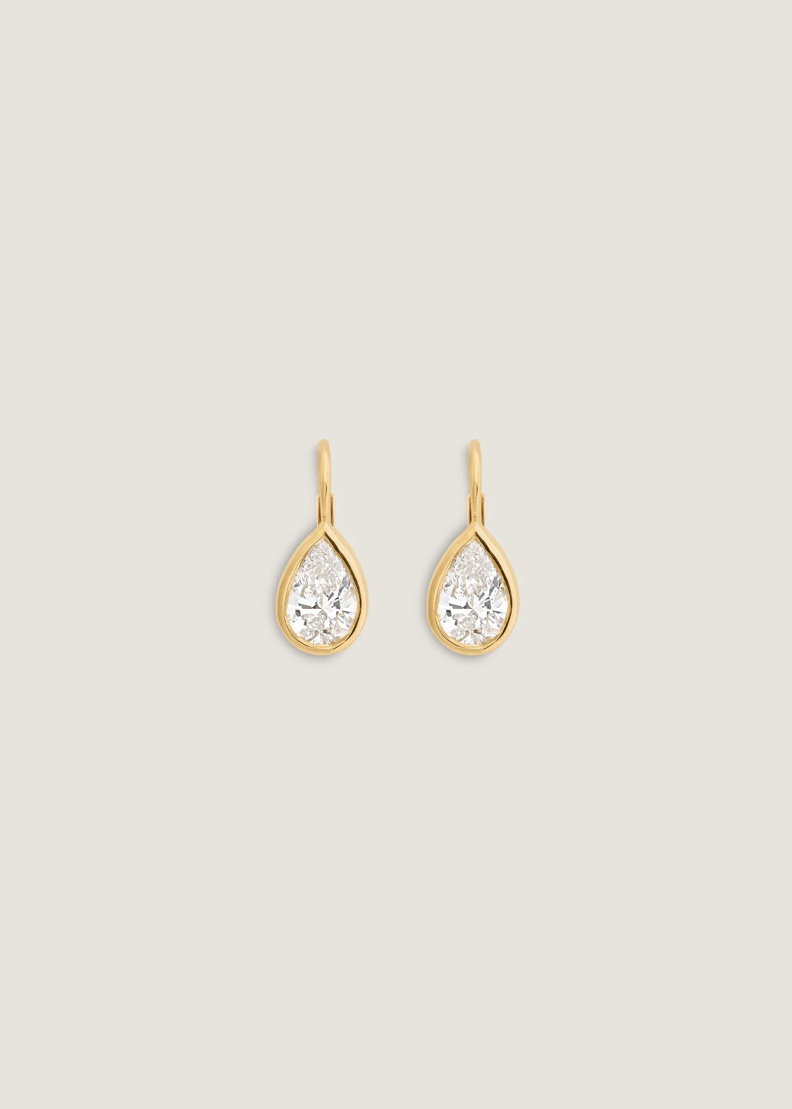 Kinn - Harper 2ctw Pear Drop Earrings Yellow Gold