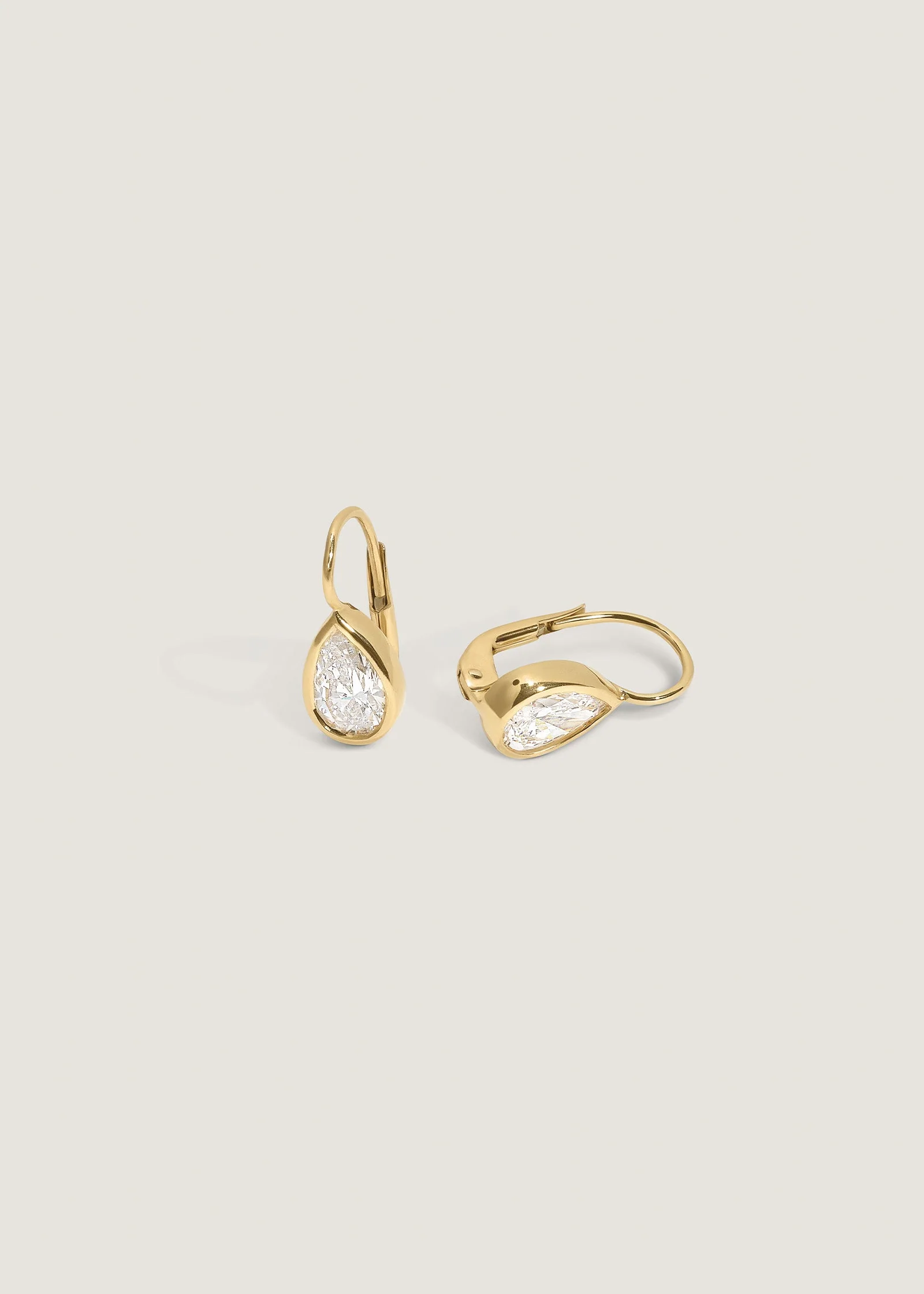 Kinn - Harper 2ctw Pear Drop Earrings Yellow Gold - Image 4