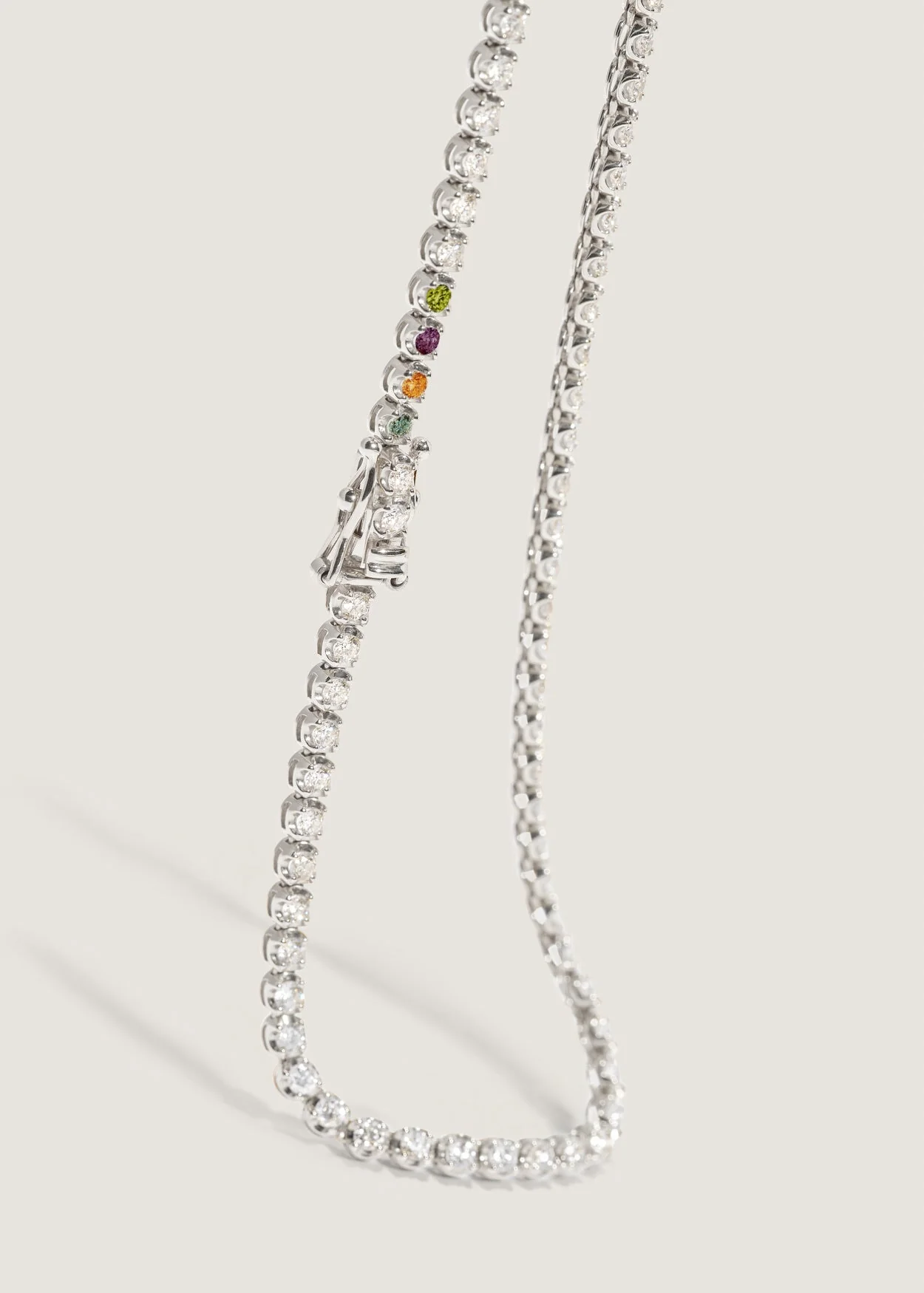Kinn - Madison Diamond Tennis Birthstone Necklace White Gold