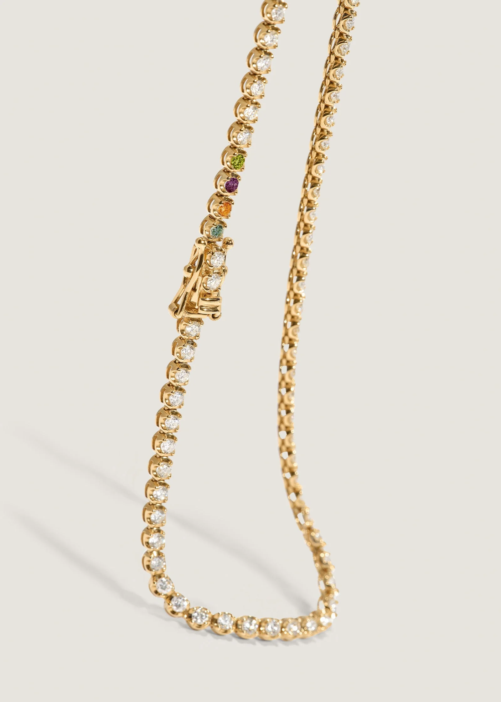 Kinn - Madison Diamond Tennis Birthstone Necklace Yellow Gold