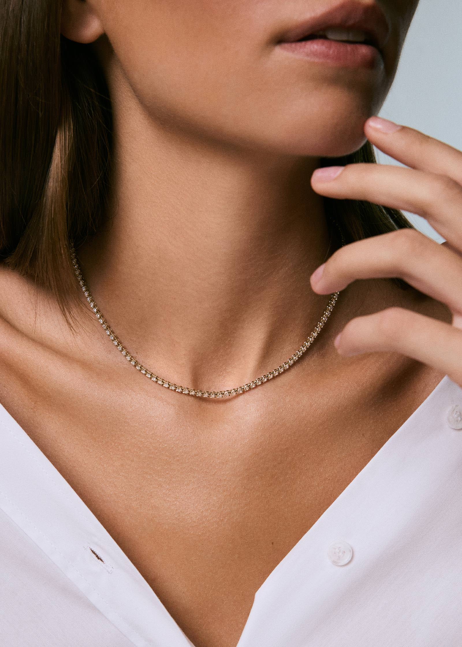 Kinn - Madison Diamond Tennis Birthstone Necklace Yellow Gold - Image 2