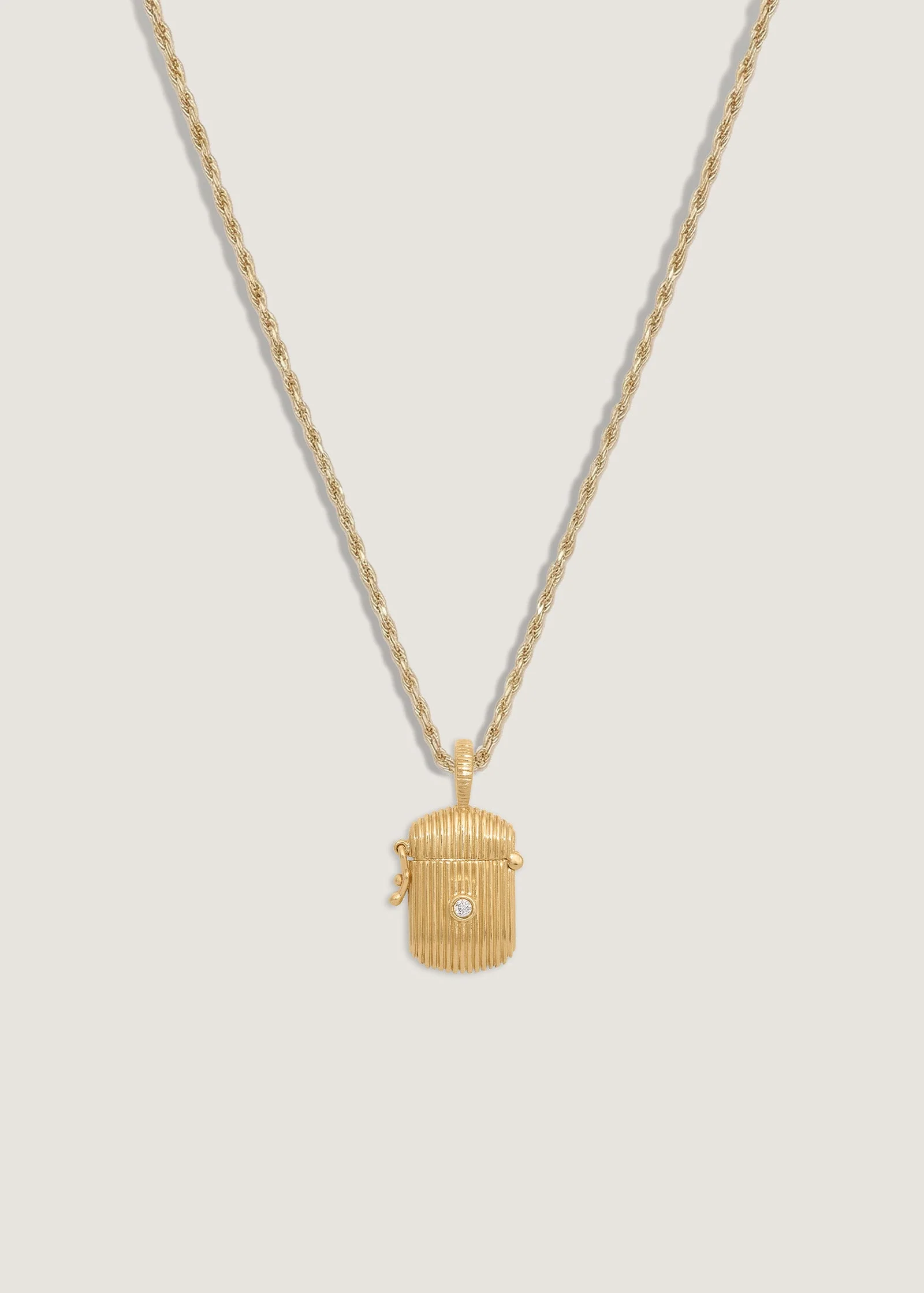 Kinn - Relic Ribbed Locket Necklace Alexandrite - Image 9
