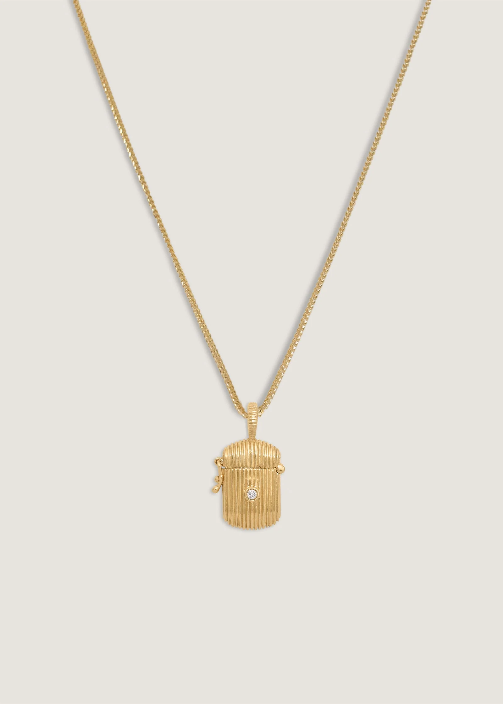 Kinn - Relic Ribbed Locket Necklace Citrine - Image 8