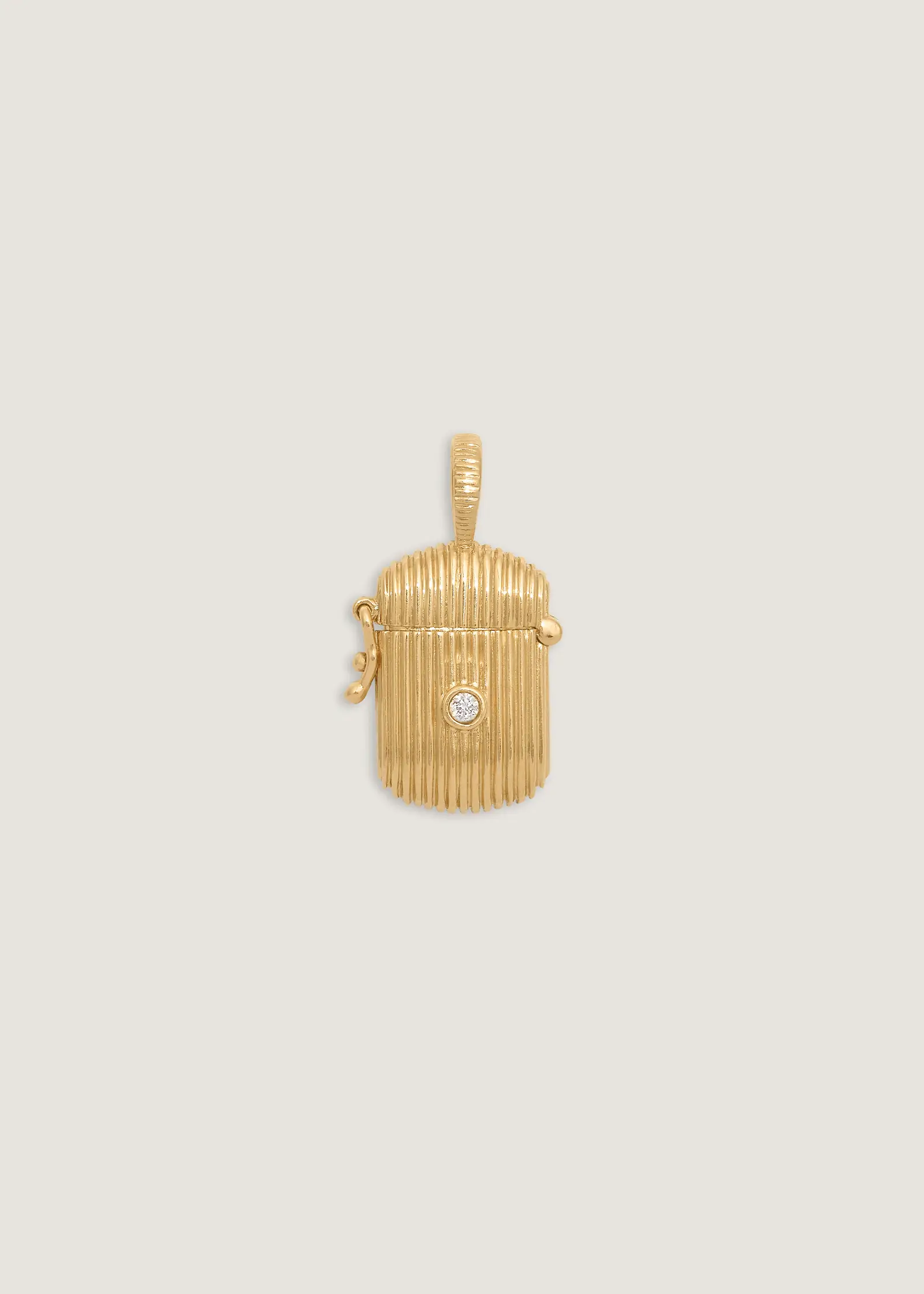 Kinn - Relic Ribbed Locket Necklace Sapphire - Image 3