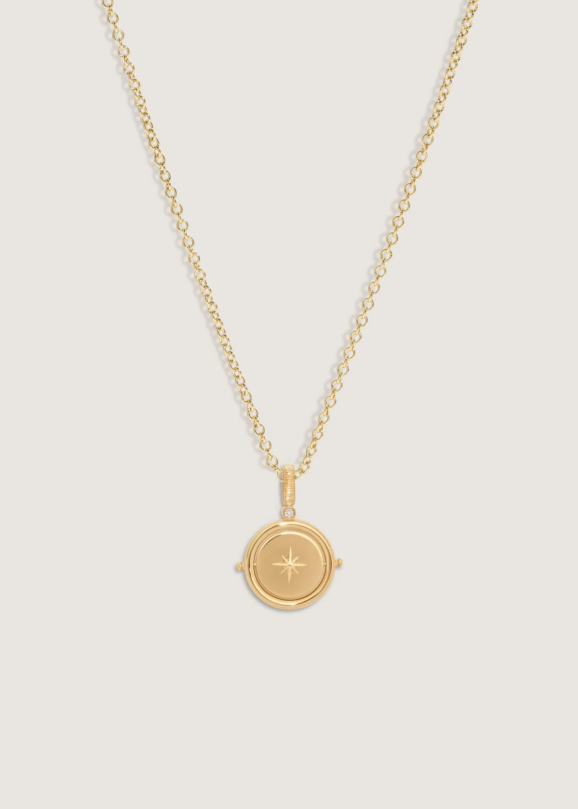 Kinn - Round North Star Birthstone Necklace