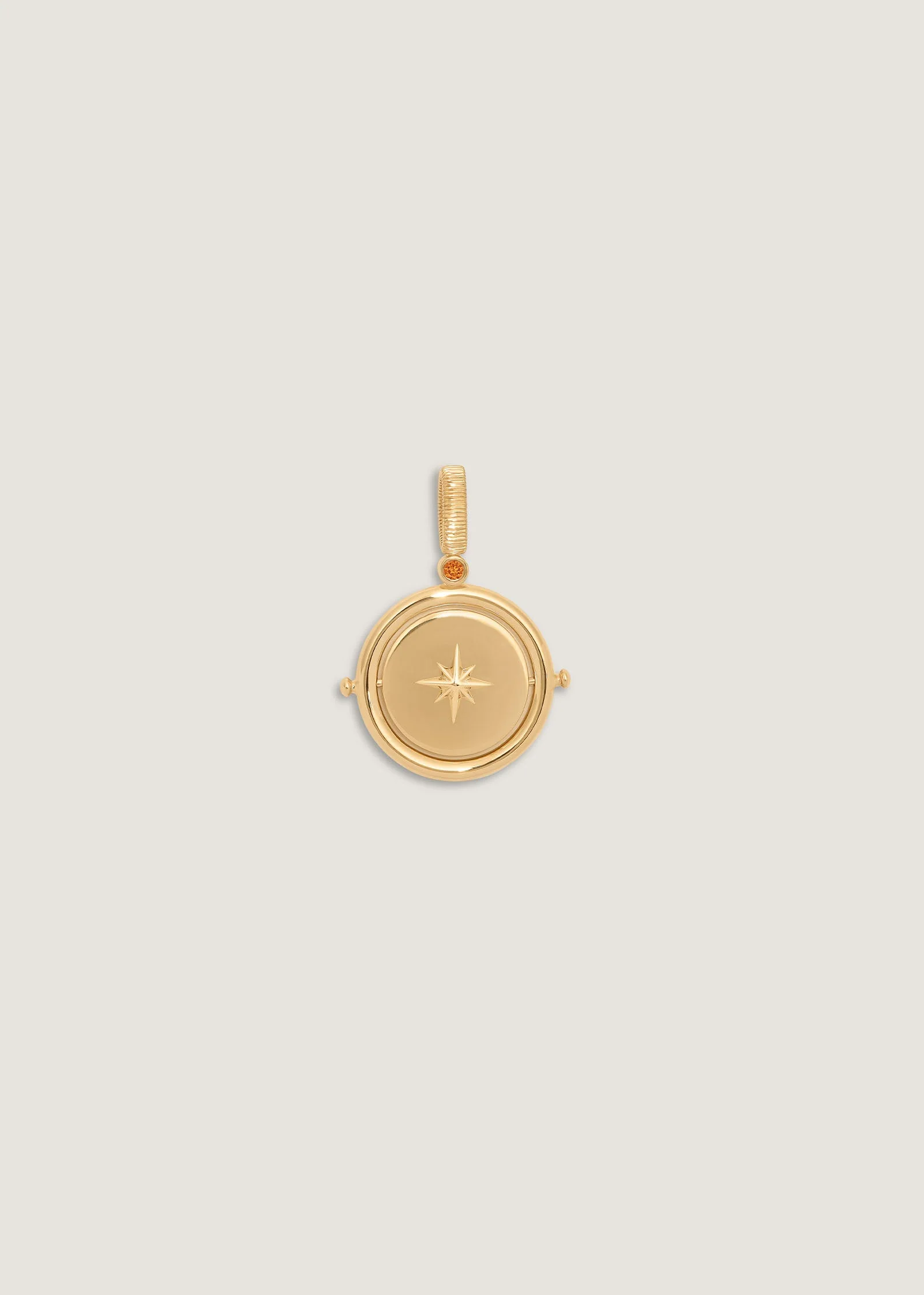 Kinn - Round North Star Birthstone Pendant Citrine