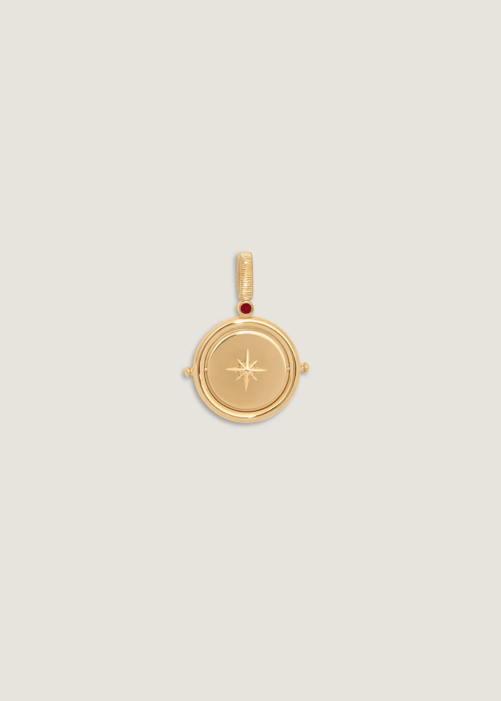 Kinn - Round North Star Birthstone Pendant Garnet