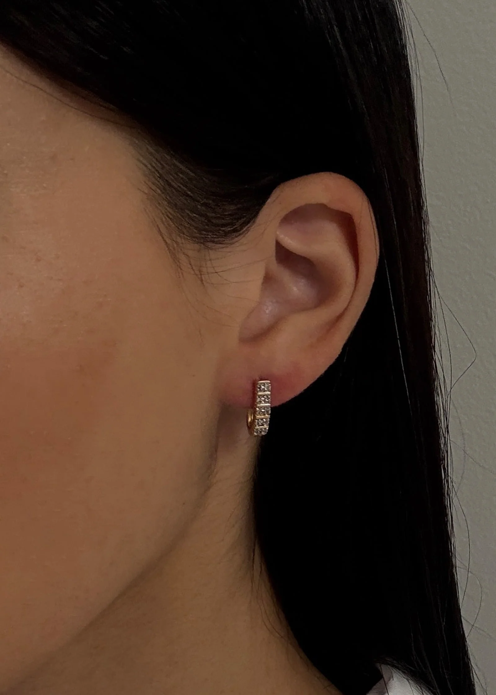 Kinn - Vintage 10k Diamond J Earrings - Image 2