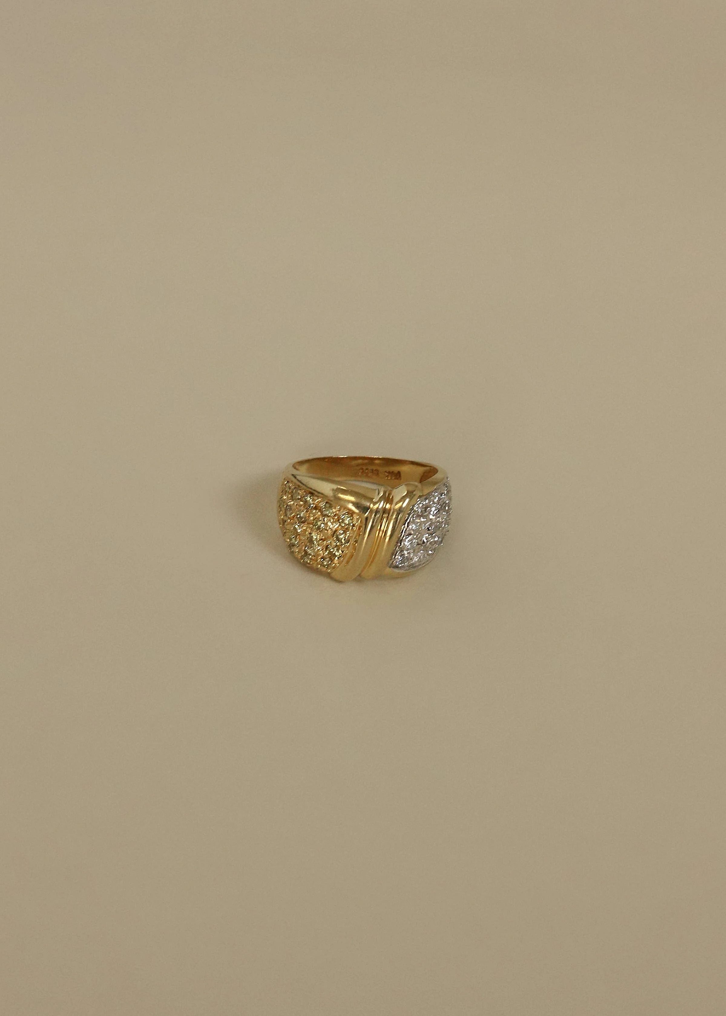 Kinn - Vintage Pavé Yellow Diamond 14k Arch Ring
