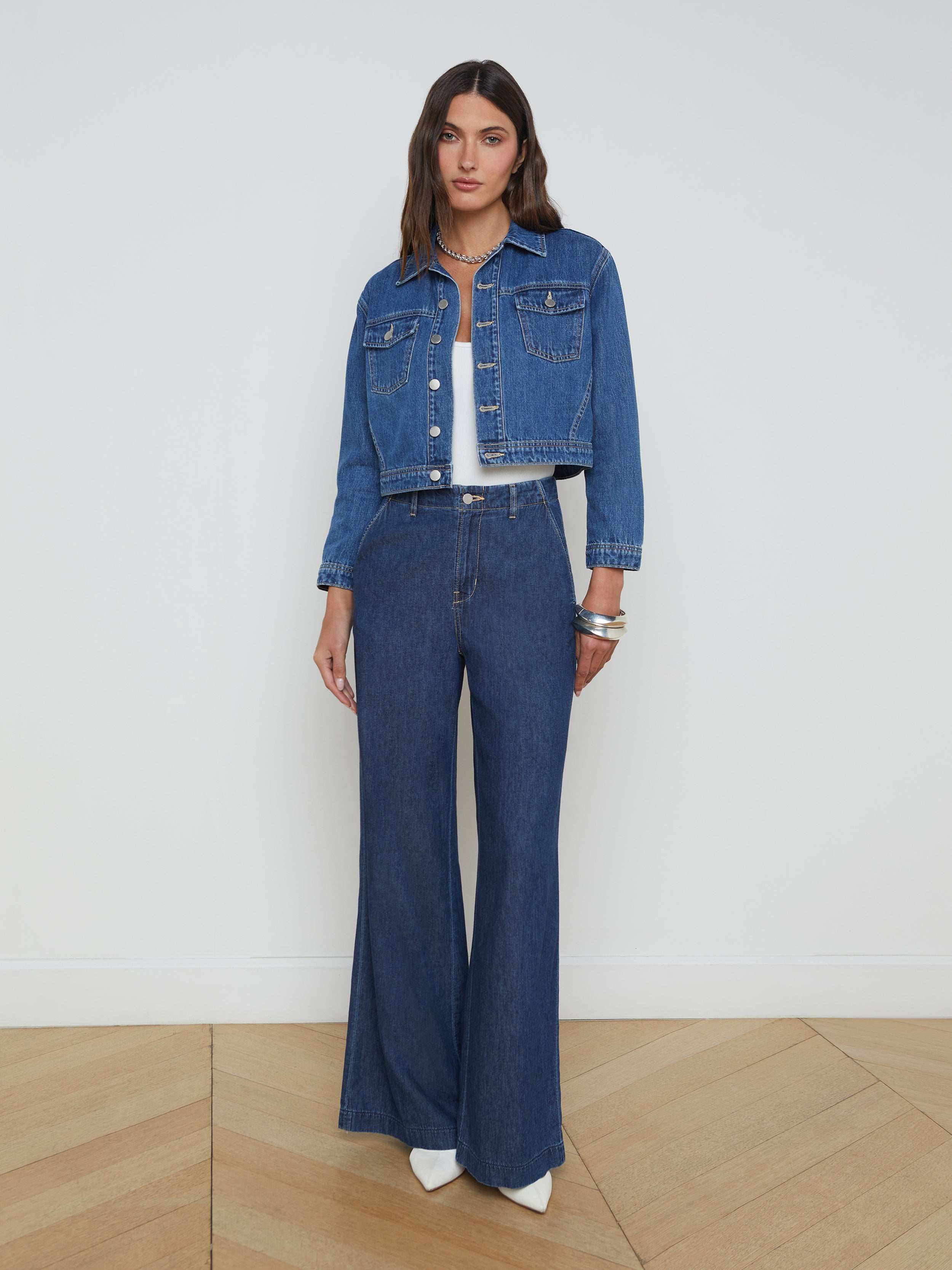 L'AGENCE - Koda Cropped Jean Jacket - Image 3