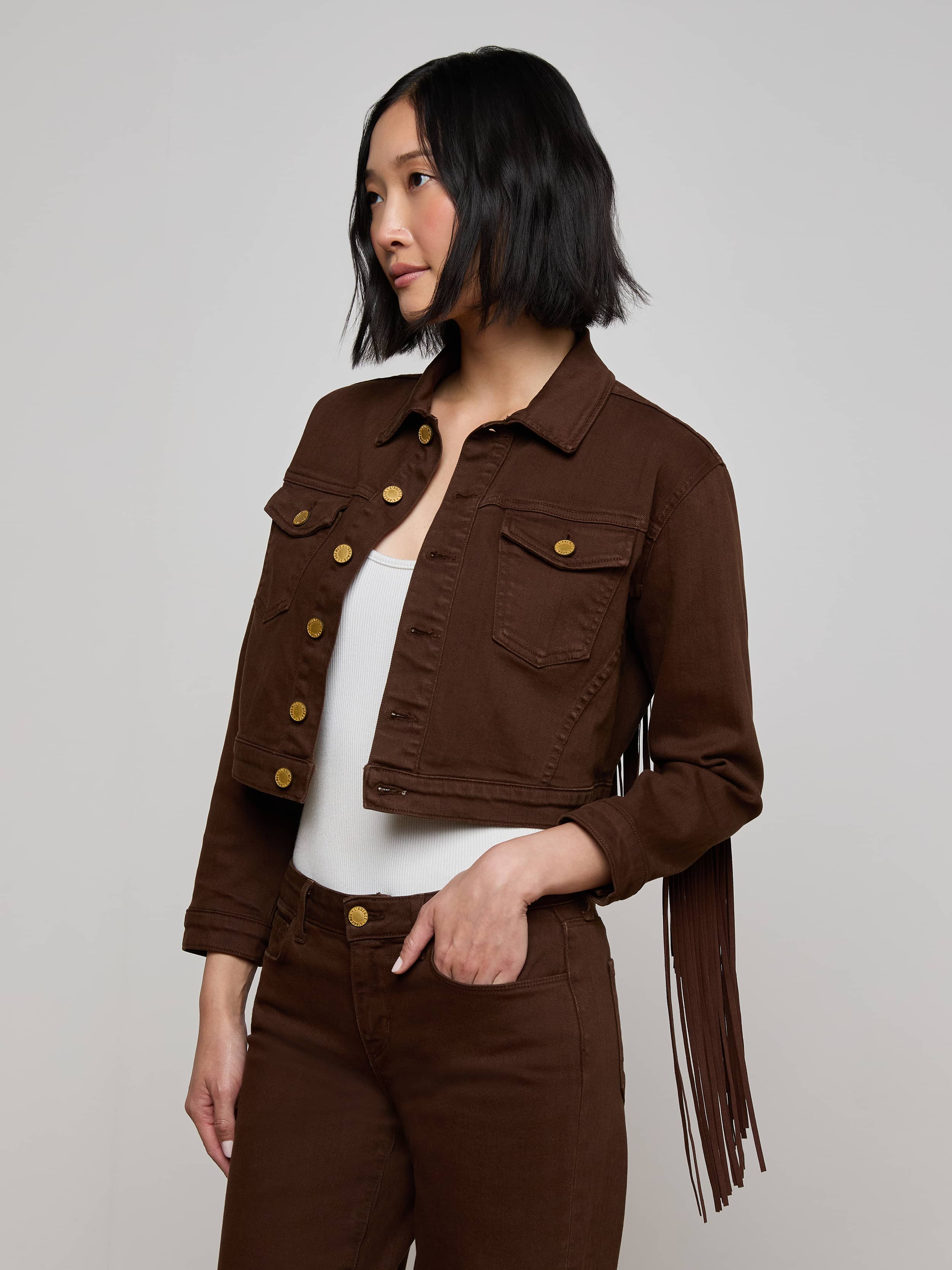 L'AGENCE - Koda Fringe Jean Jacket - Image 9