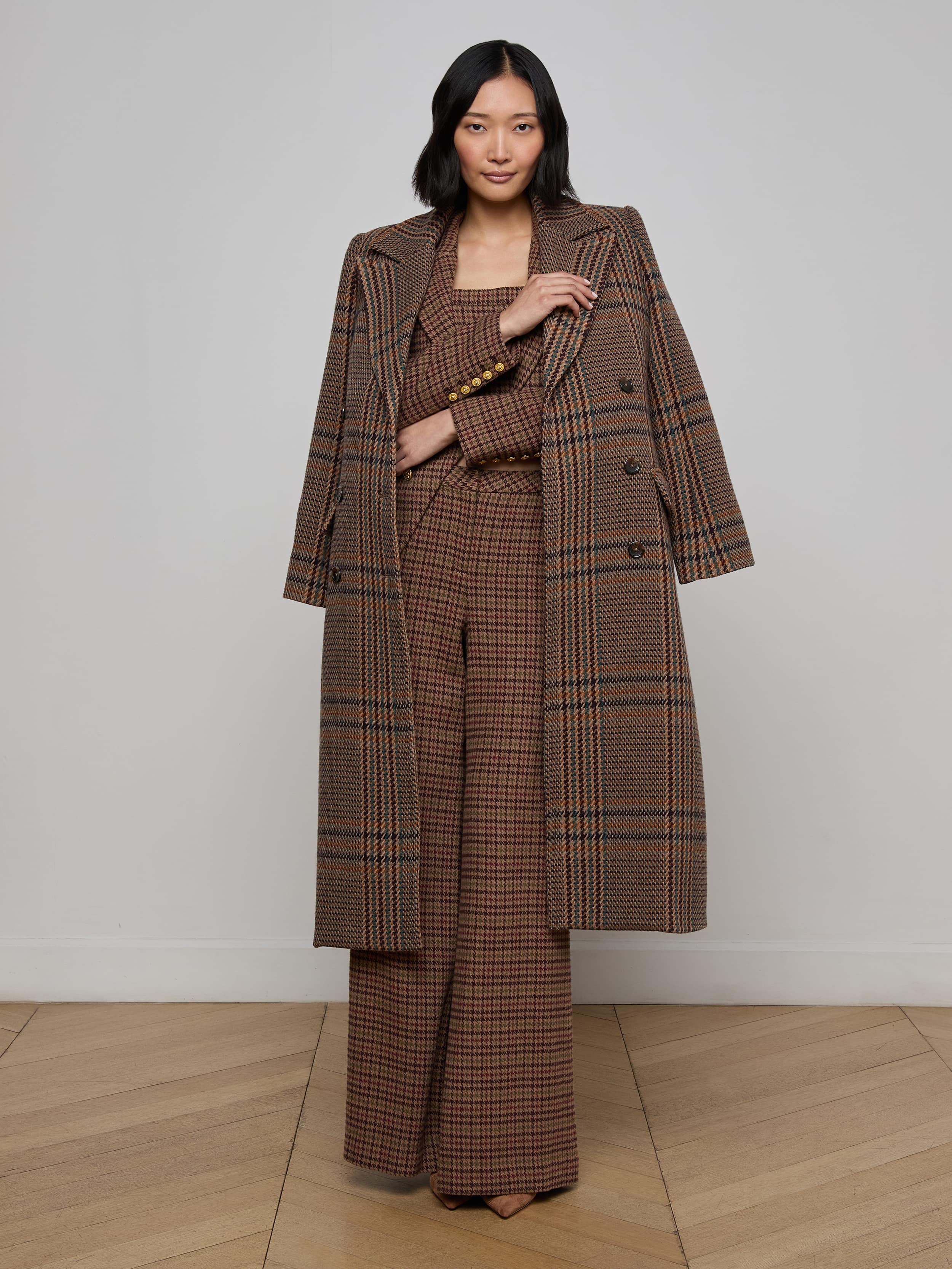 L'AGENCE - Kolina Plaid Long Coat - Image 8