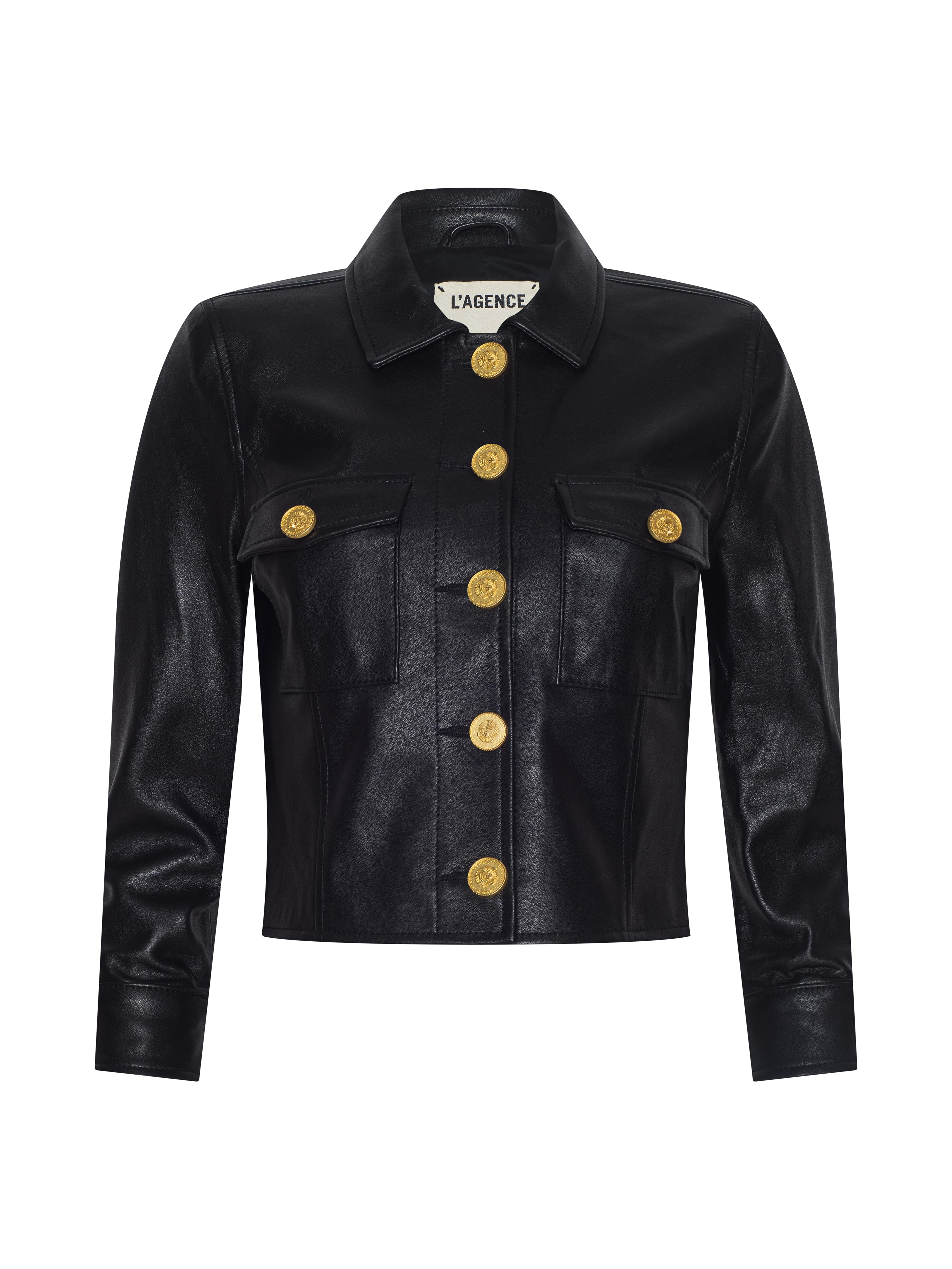 L'AGENCE - Kumi Cropped Leather Jacket - Image 16