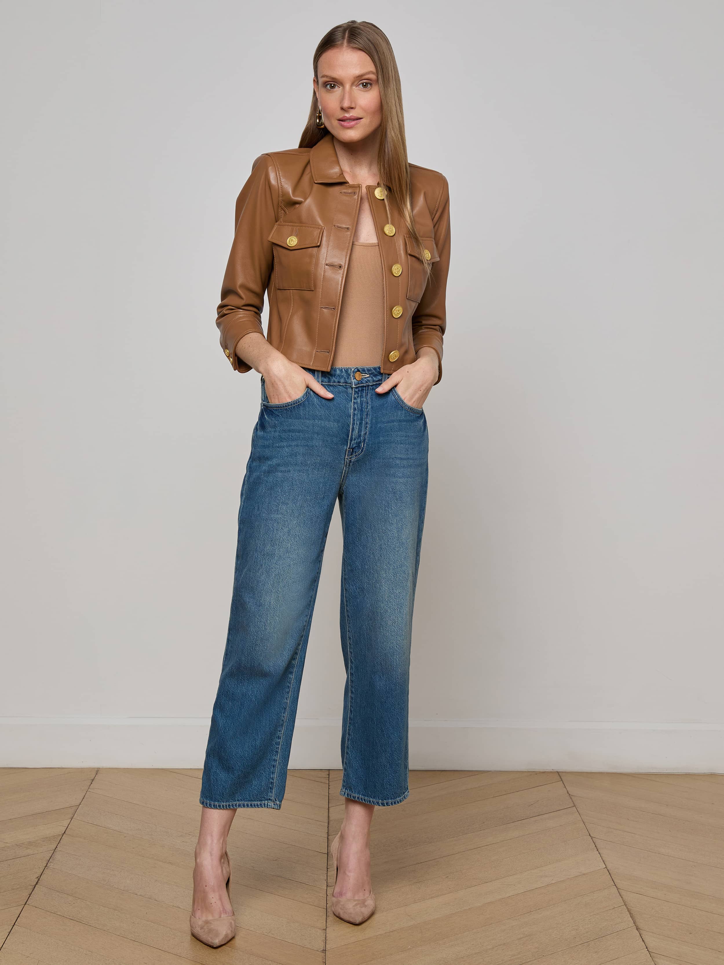 L'AGENCE - Kumi Cropped Leather Jacket - Image 10