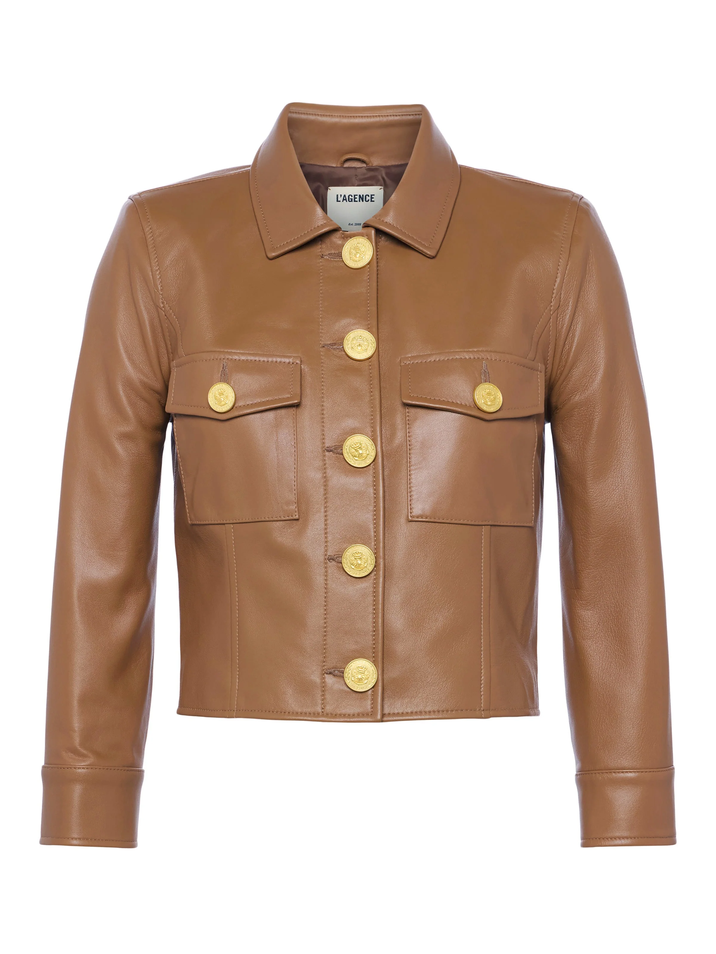L'AGENCE - Kumi Cropped Leather Jacket - Image 6