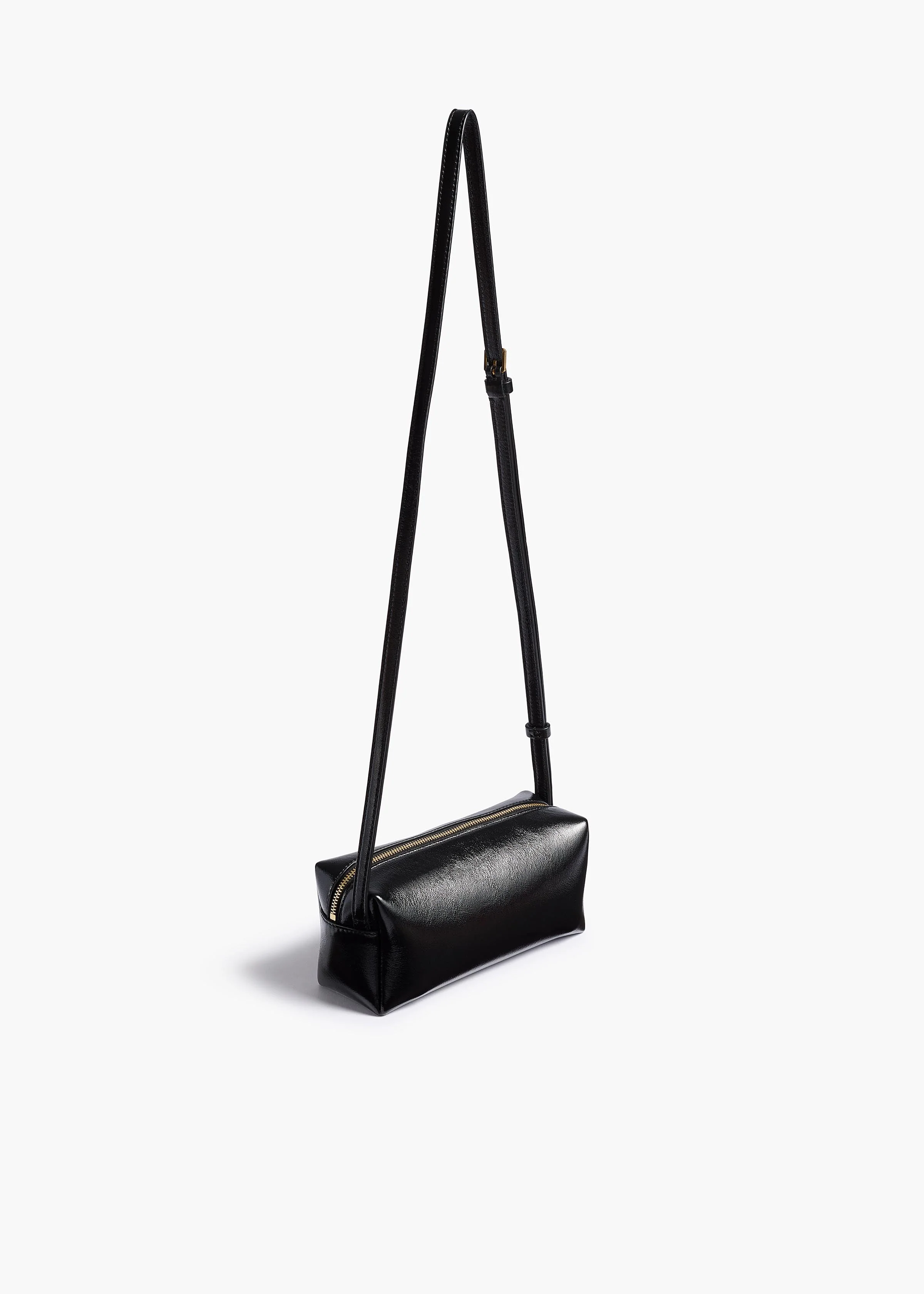 Khaite - Mini Kye Crossbody Bag in Black Crackle Patent Leather - Image 8