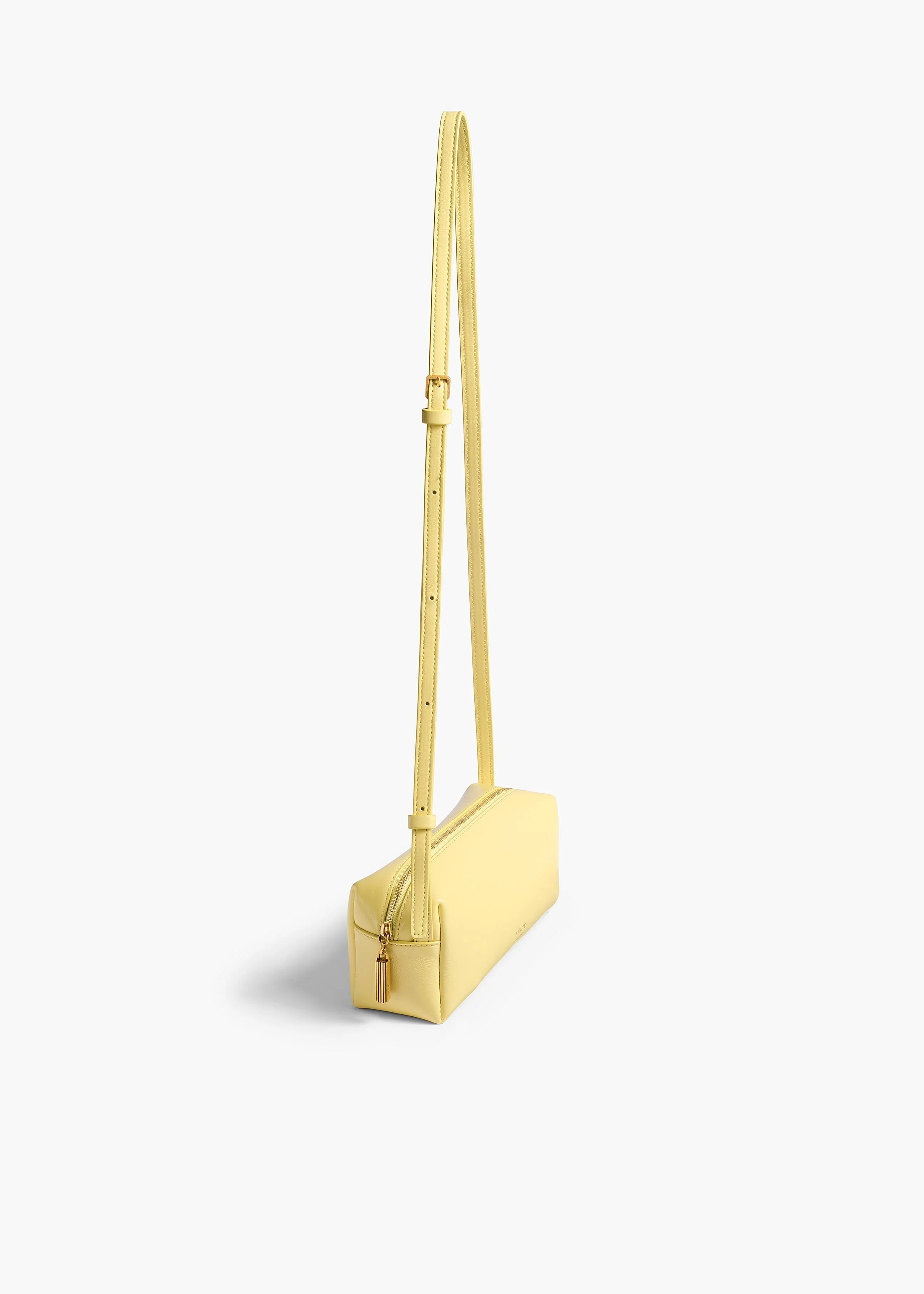 Khaite - Mini Kye Crossbody Bag in Pale Yellow Crackle Patent Leather - Image 4