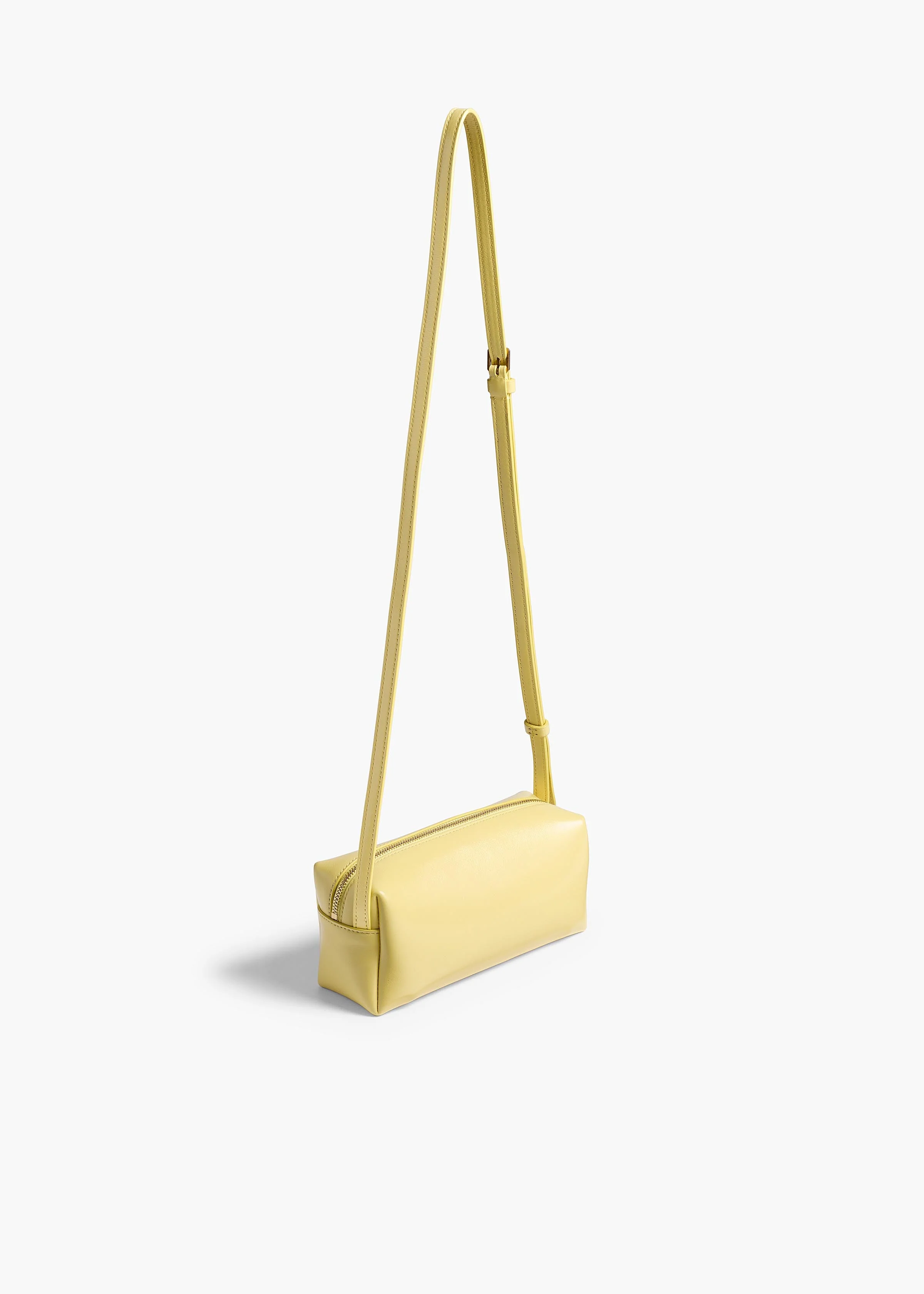 Khaite - Mini Kye Crossbody Bag in Pale Yellow Crackle Patent Leather - Image 8