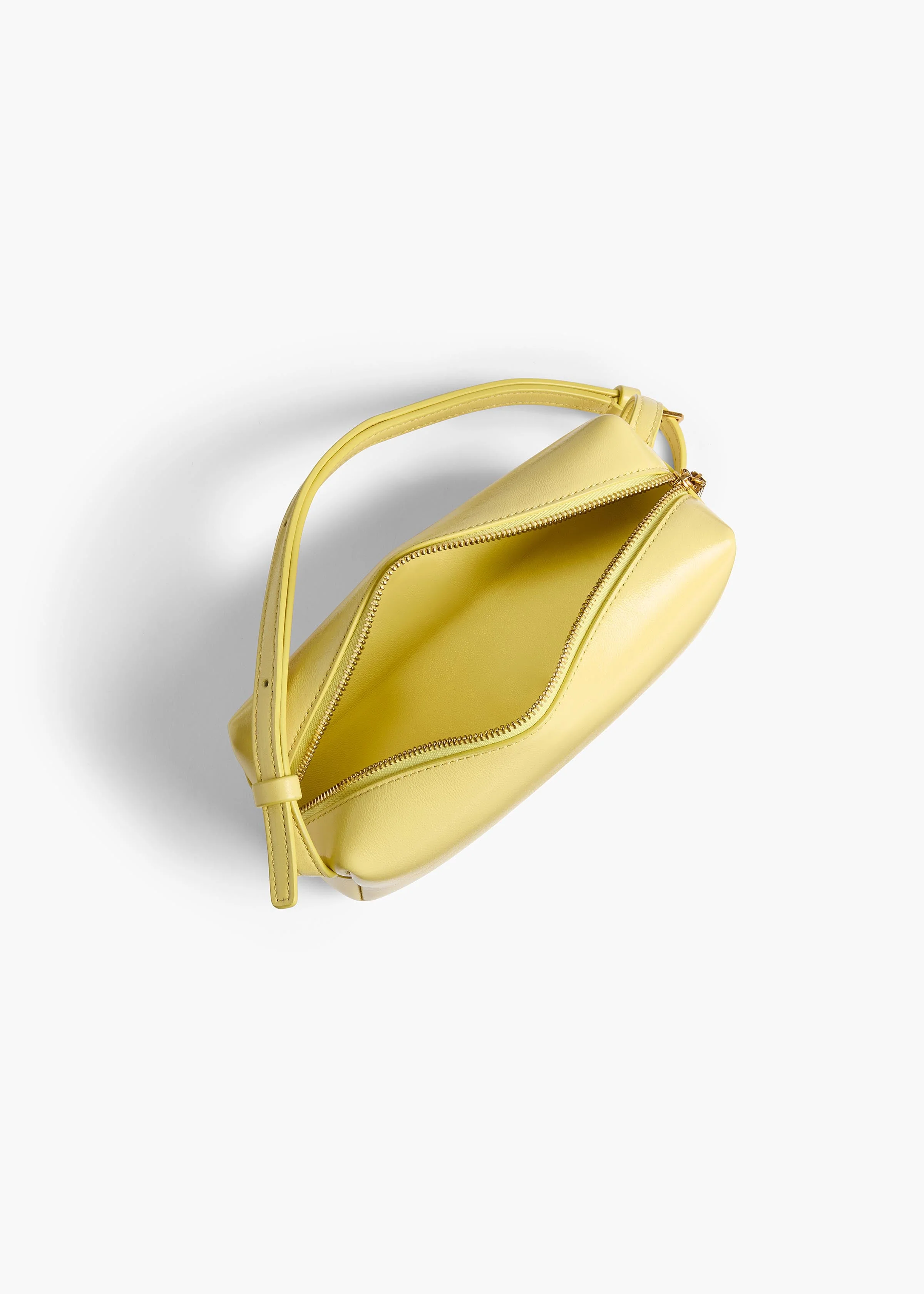 Khaite - Mini Kye Crossbody Bag in Pale Yellow Crackle Patent Leather - Image 9