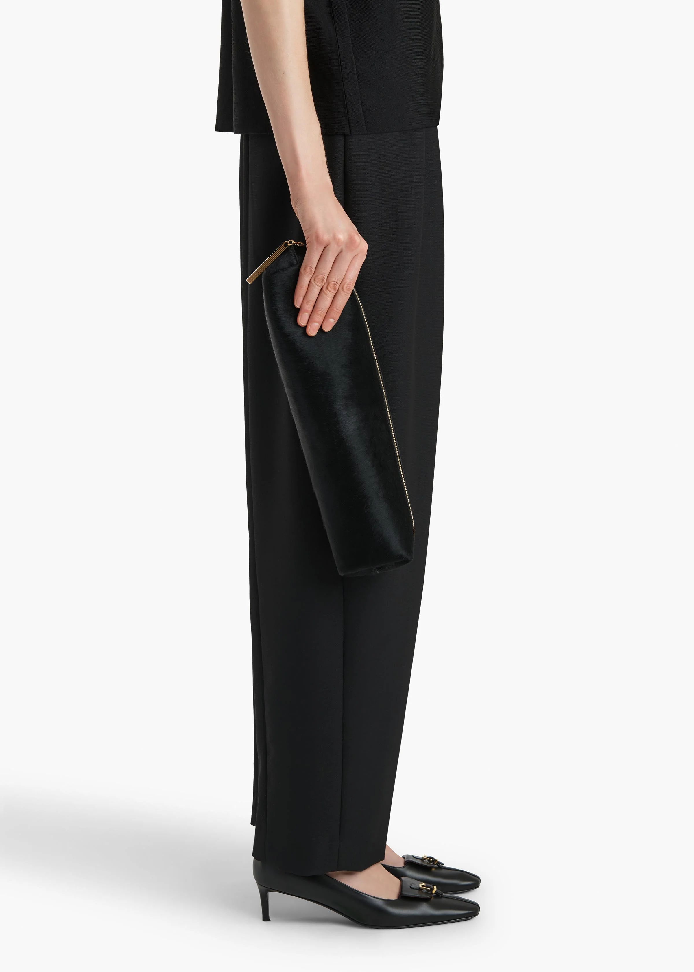 Khaite - Kye Pencil Case in Black Haircalf - Image 5