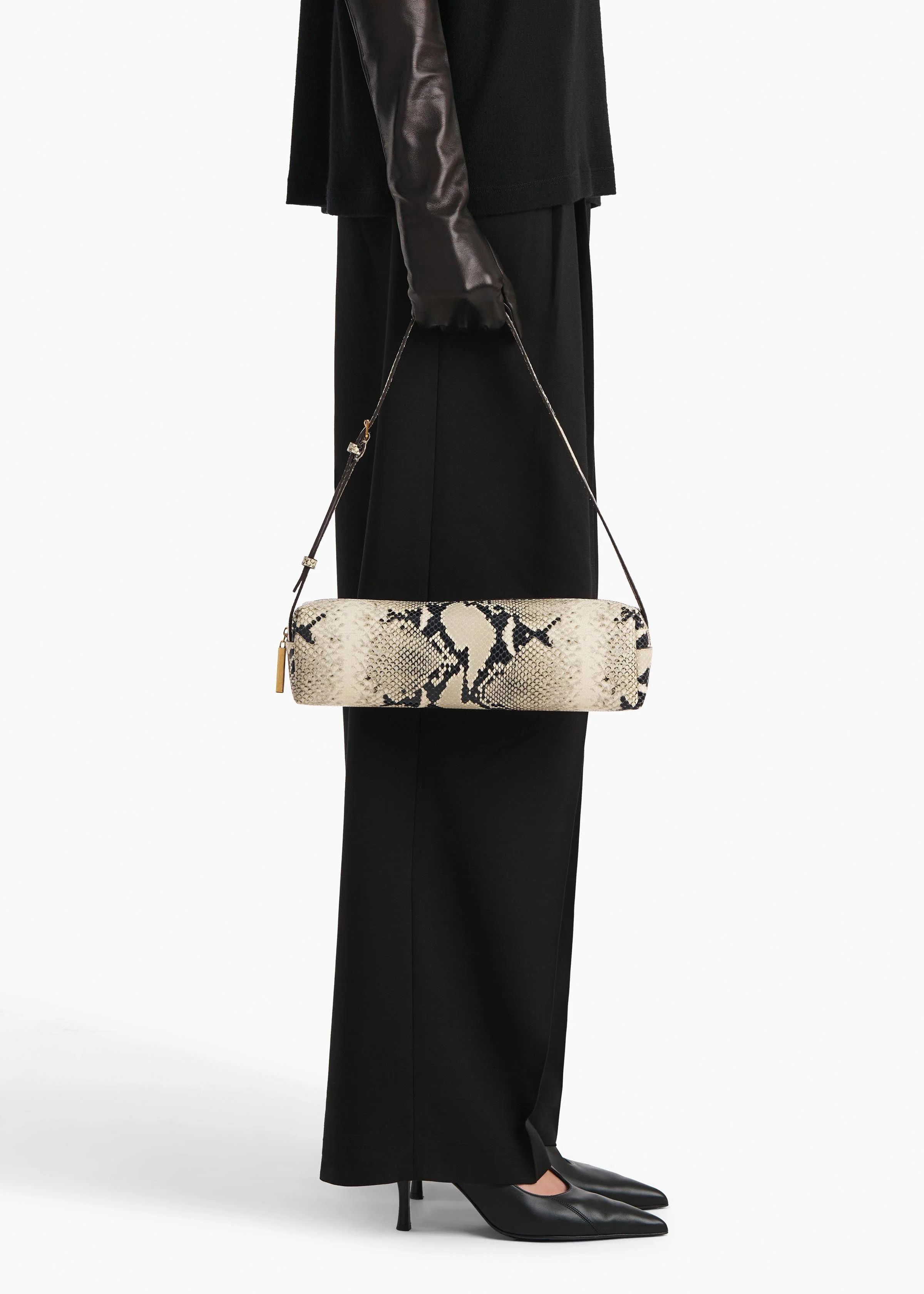 Khaite - Kye Shoulder Bag in Natural Python - Embossed Leather - Image 11