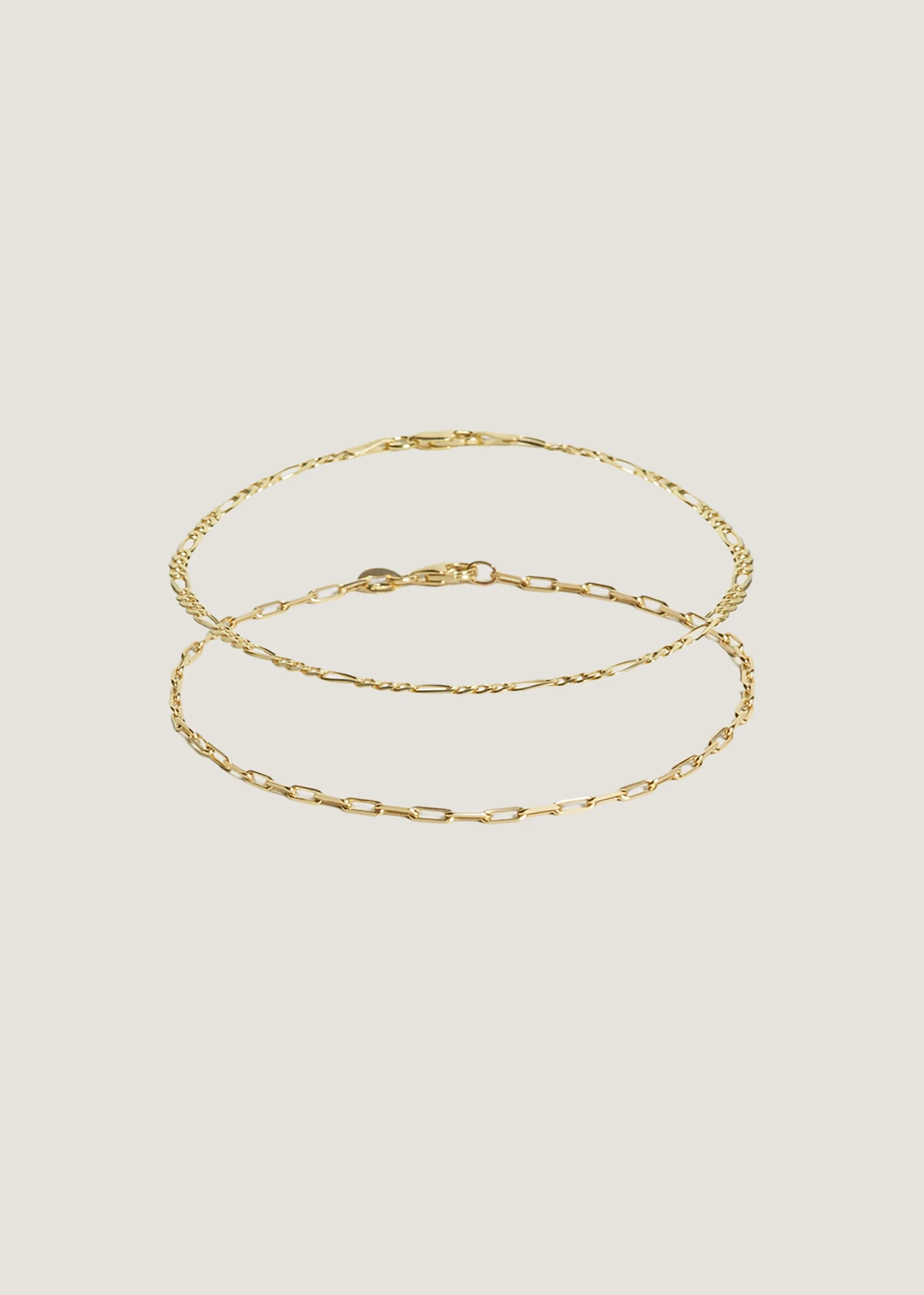 Kinn - Kyle Figaro & Micro Link Chain Bracelet Stack