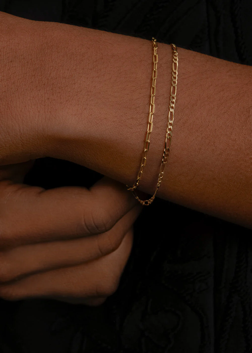 Kinn - Kyle Figaro & Micro Link Chain Bracelet Stack - Image 3