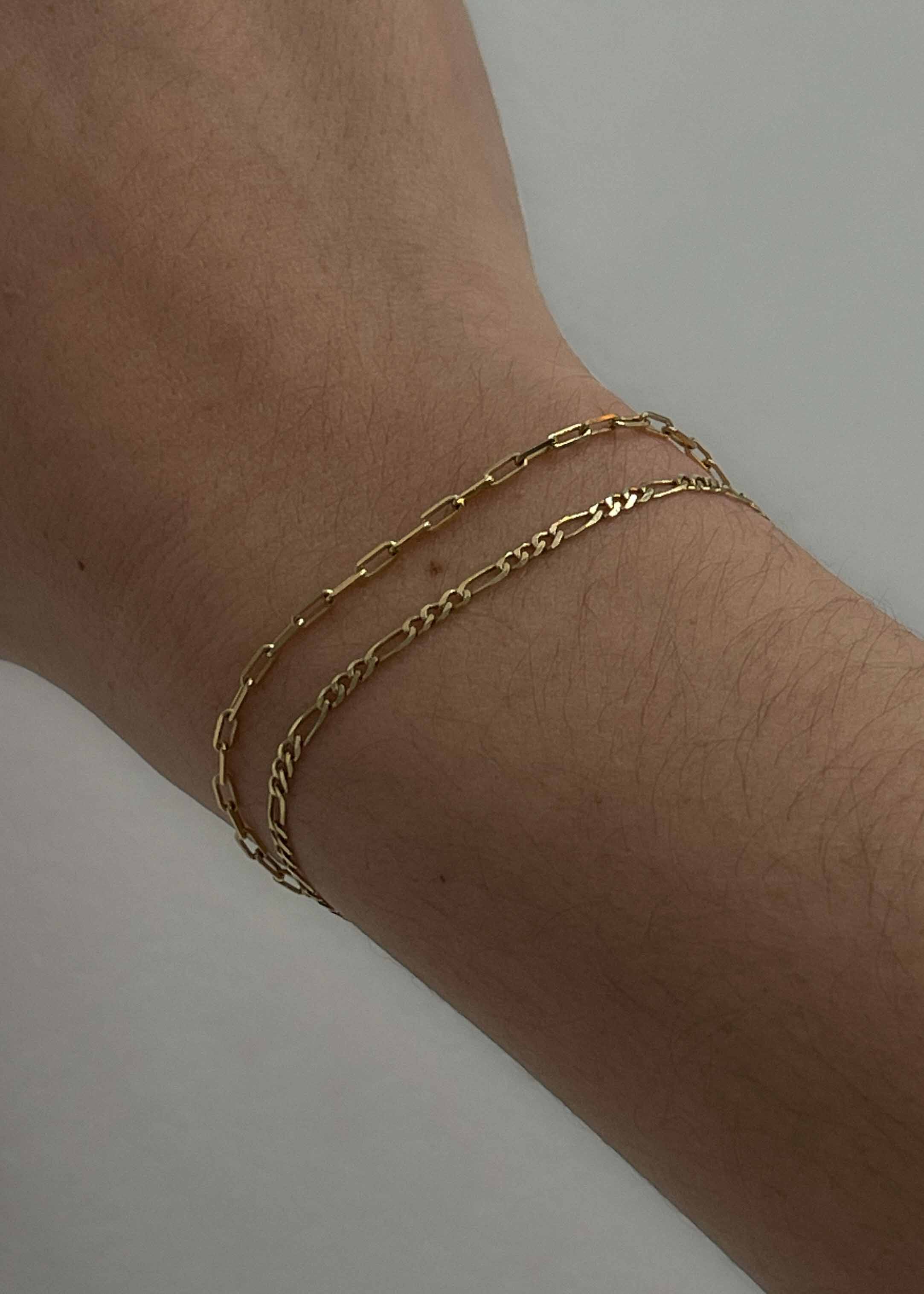 Kinn - Kyle Figaro & Micro Link Chain Bracelet Stack - Image 4