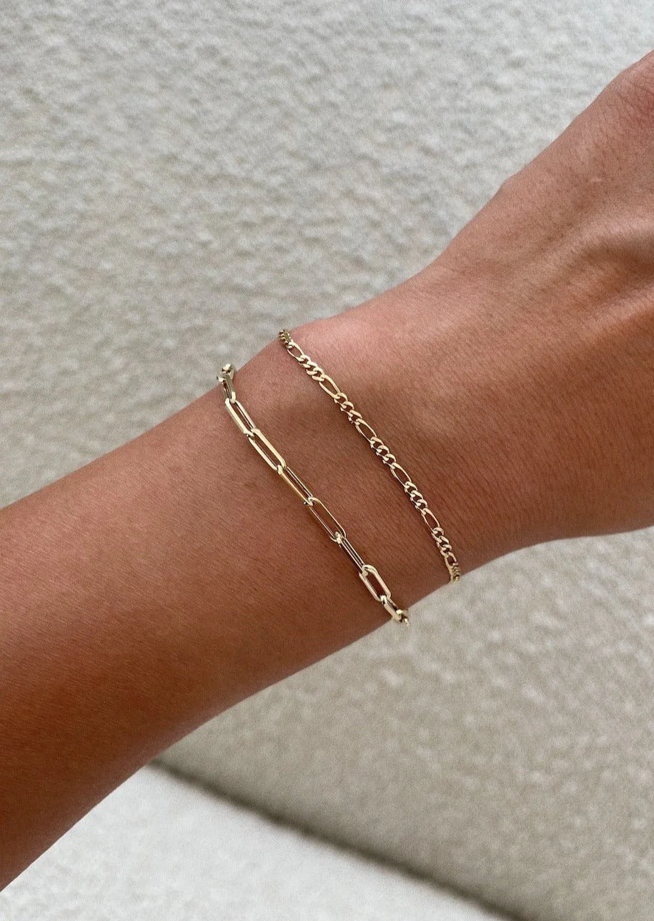 Kinn - Kyle Figaro & Paperclip Link Chain Bracelet Stack - Image 2