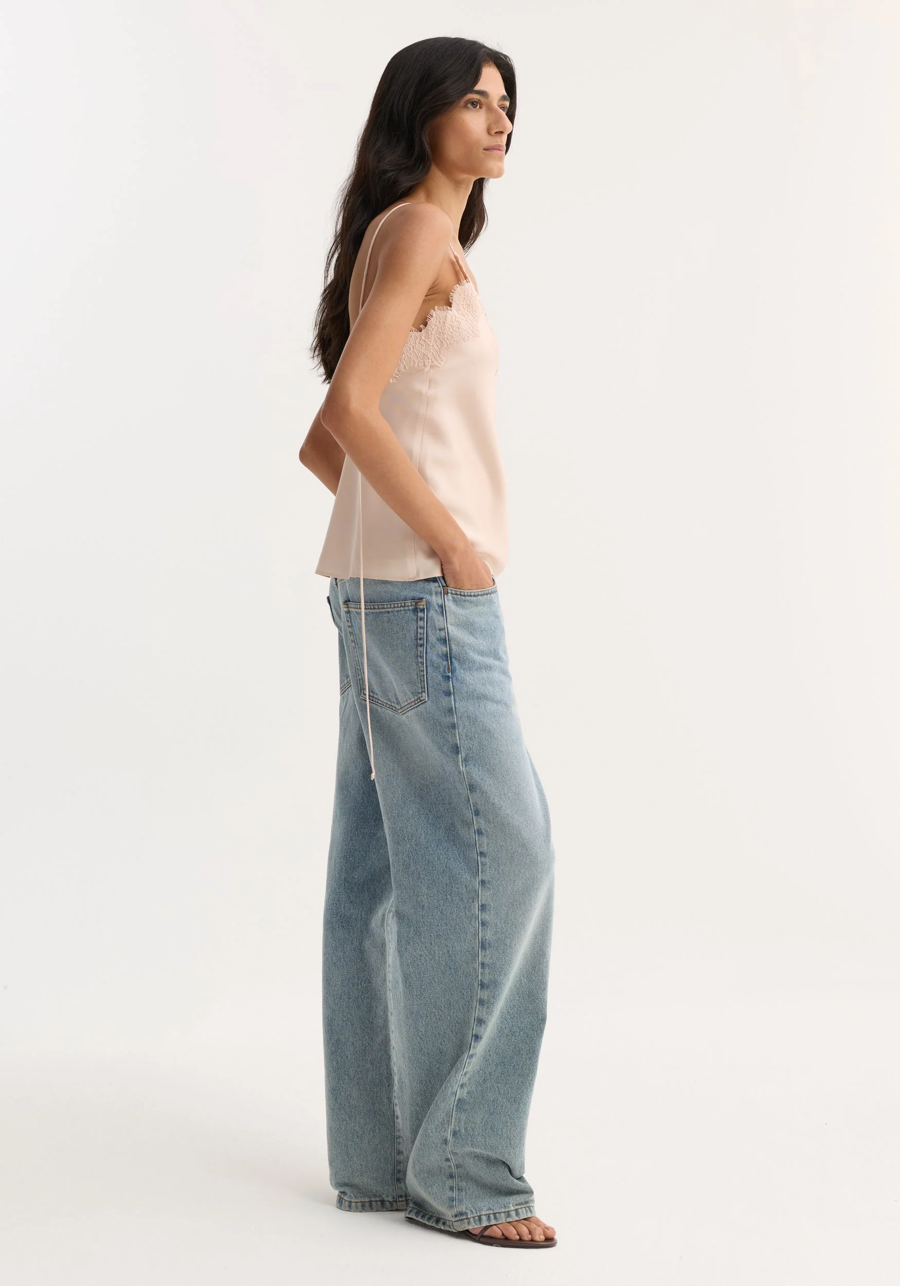 ROHE - Lace silk camisole | rose - Image 4
