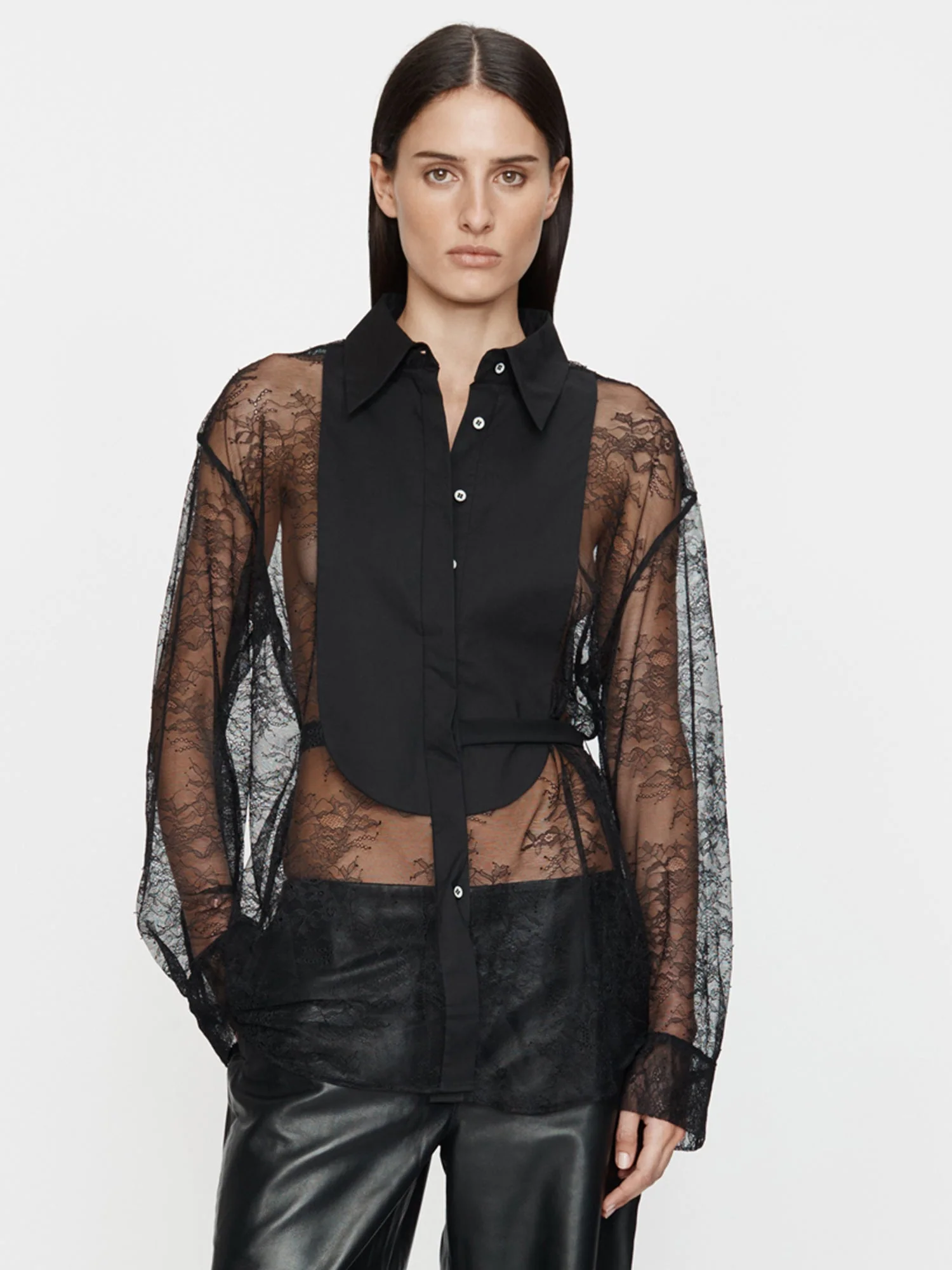Christopher Esber - Lace Tux Shirt - Image 2