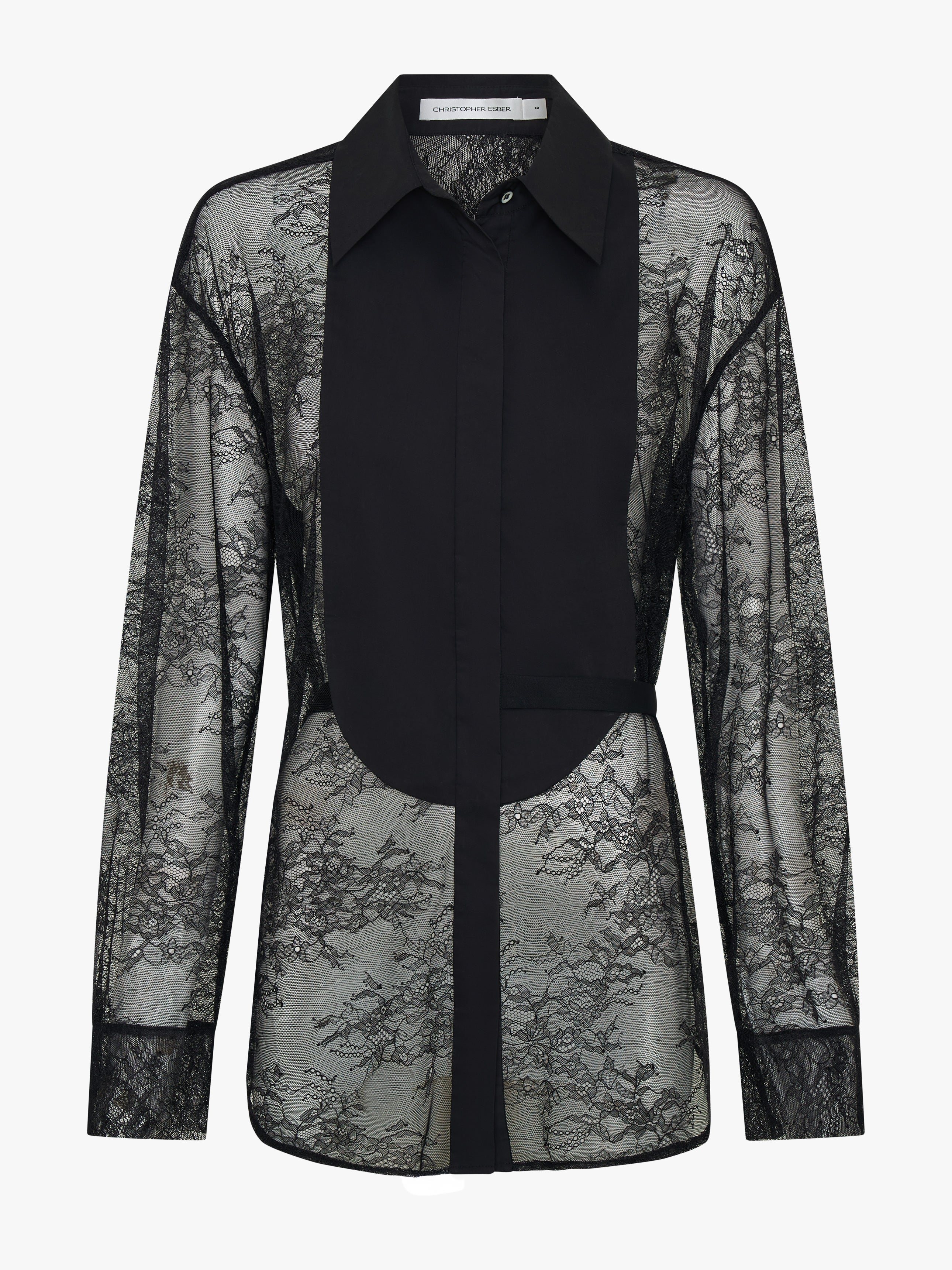 Christopher Esber - Lace Tux Shirt - Image 8