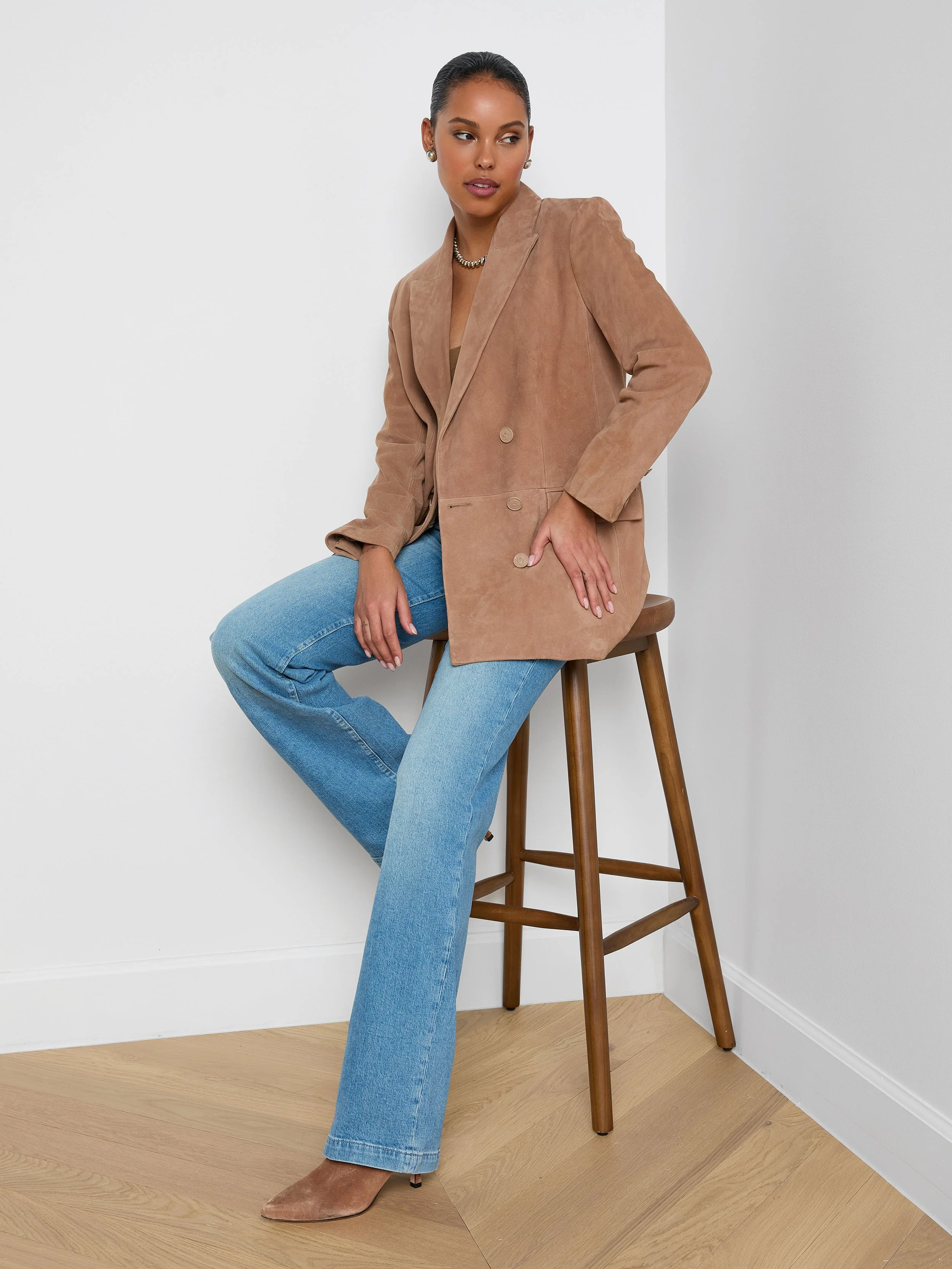 L'AGENCE - Aimee Oversized Suede Blazer - Image 2
