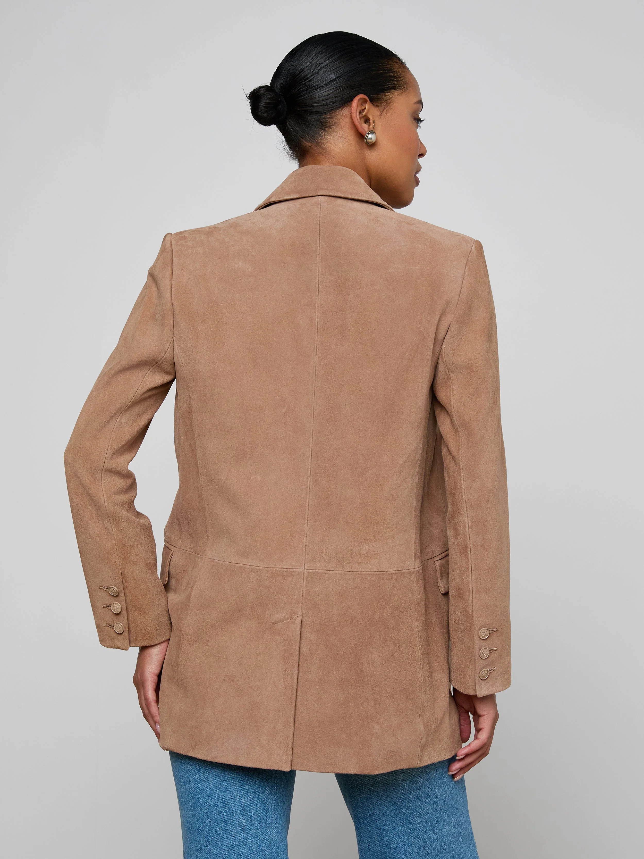 L'AGENCE - Aimee Oversized Suede Blazer - Image 5