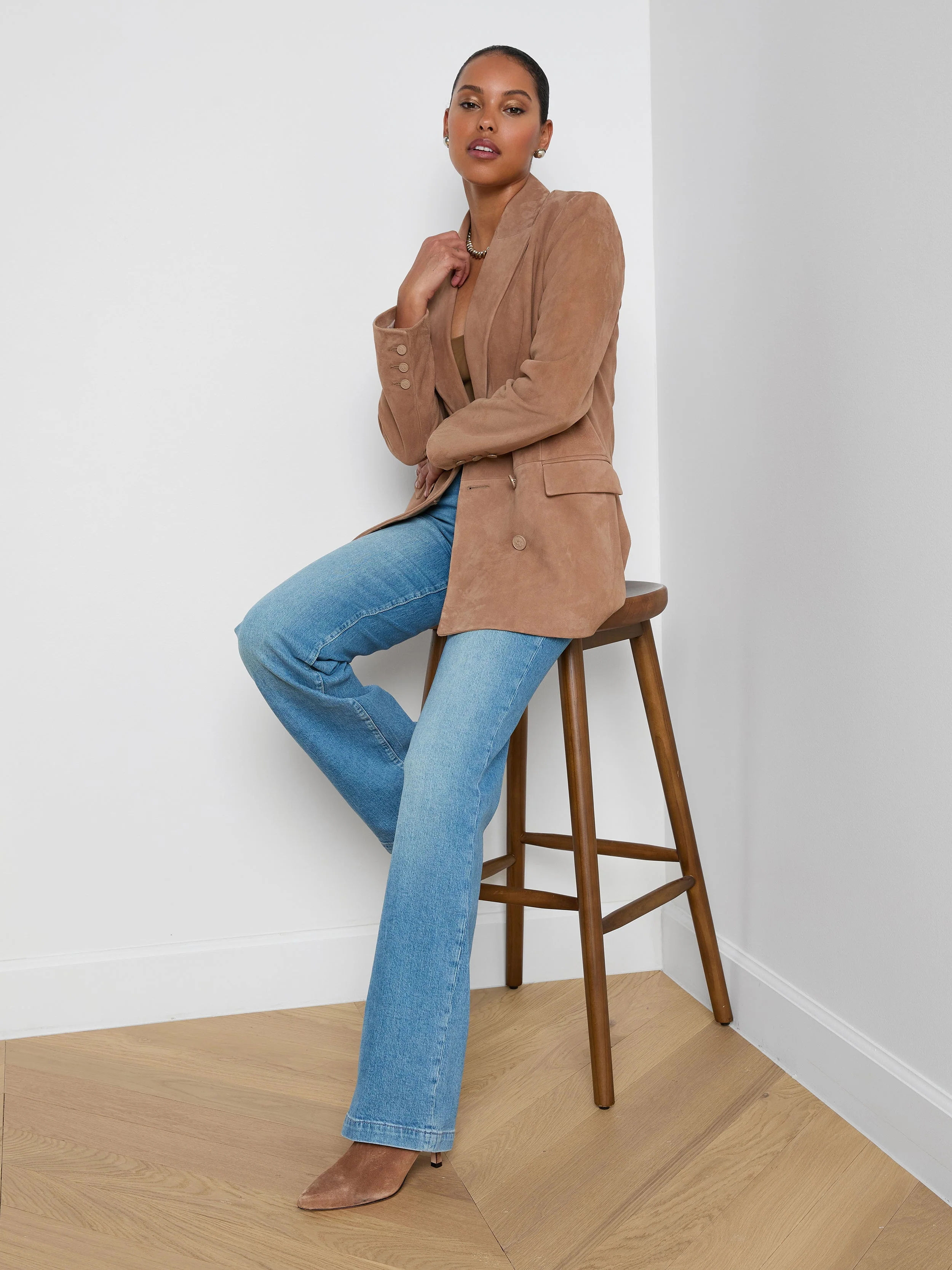 L'AGENCE - Aimee Oversized Suede Blazer - Image 6