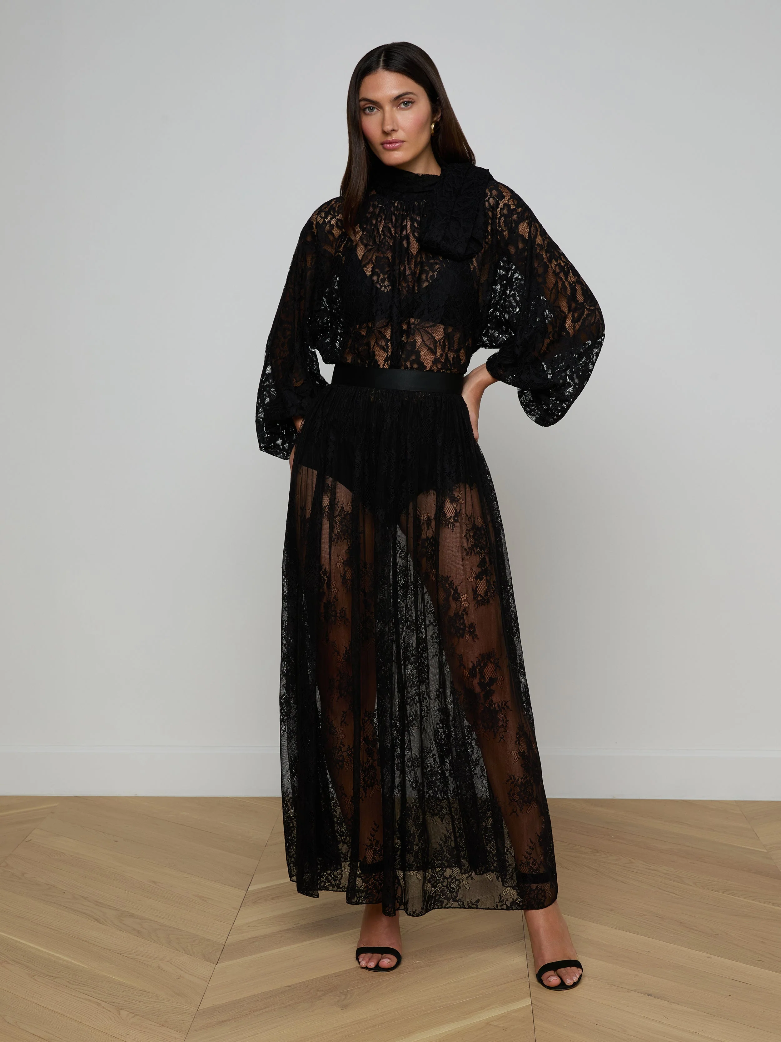 L'AGENCE - Alona Lace Maxi Skirt