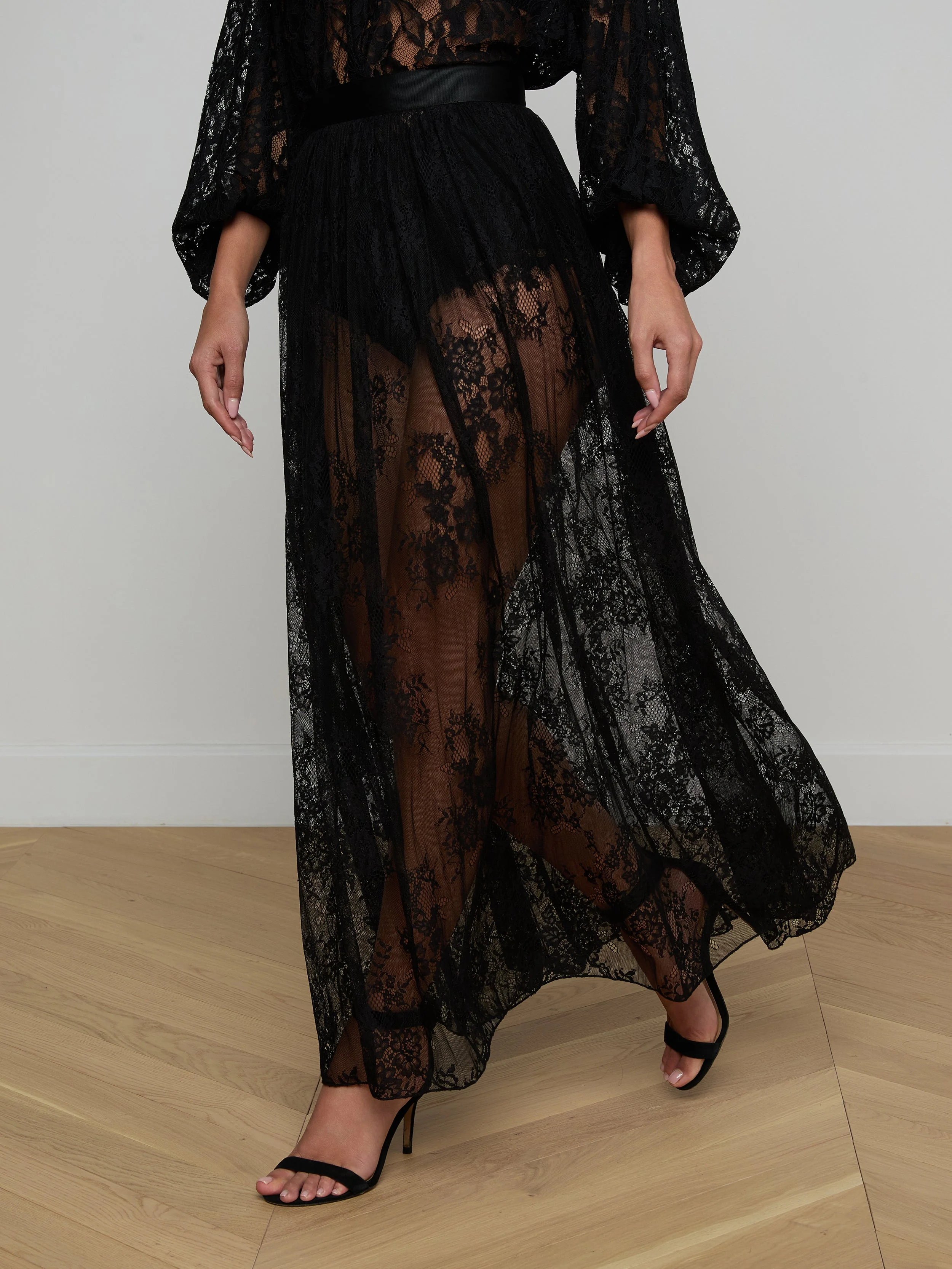 L'AGENCE - Alona Lace Maxi Skirt - Image 3