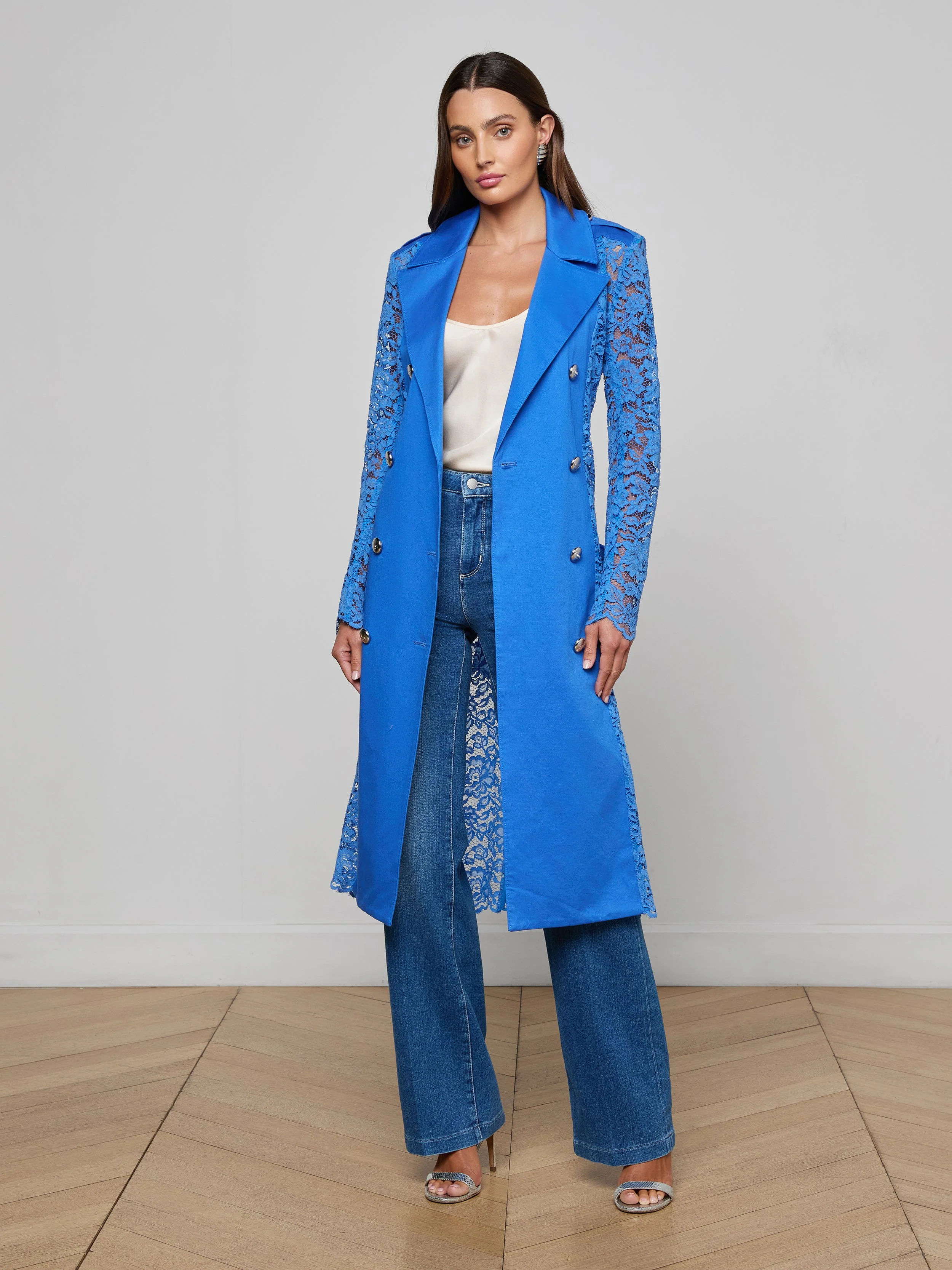L'AGENCE - Amata Lace Trench Coat - Image 2