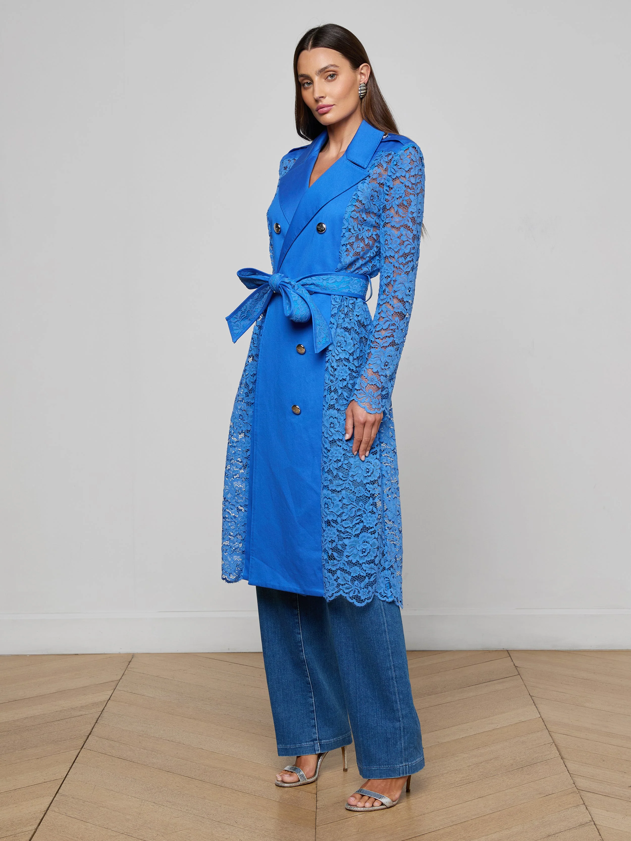 L'AGENCE - Amata Lace Trench Coat - Image 4