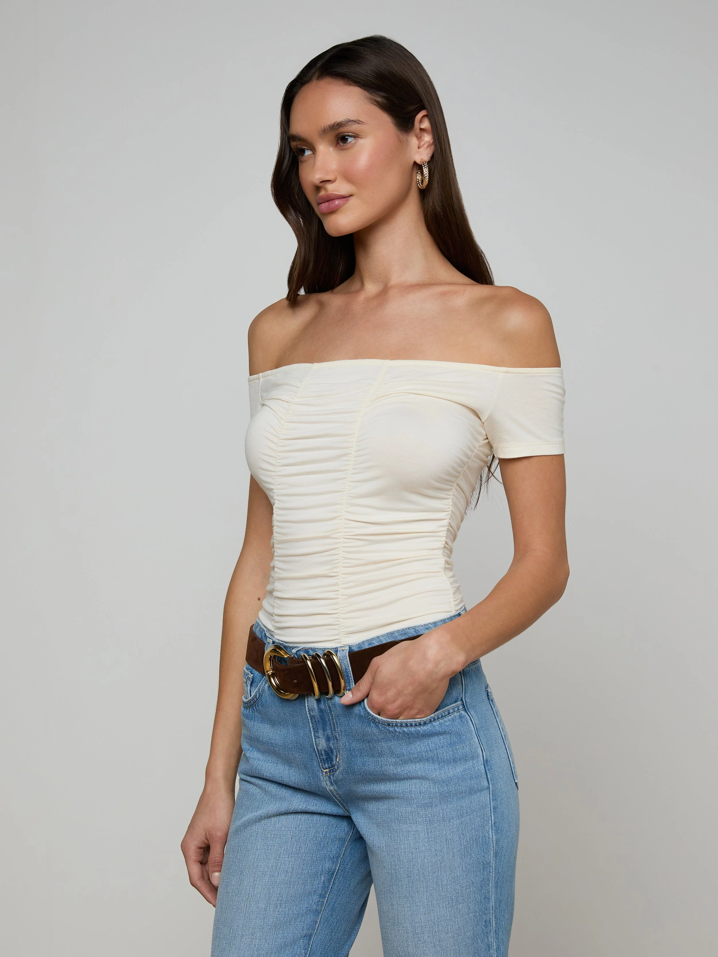 L'AGENCE - Baliegh Ruched Bodysuit - Image 2