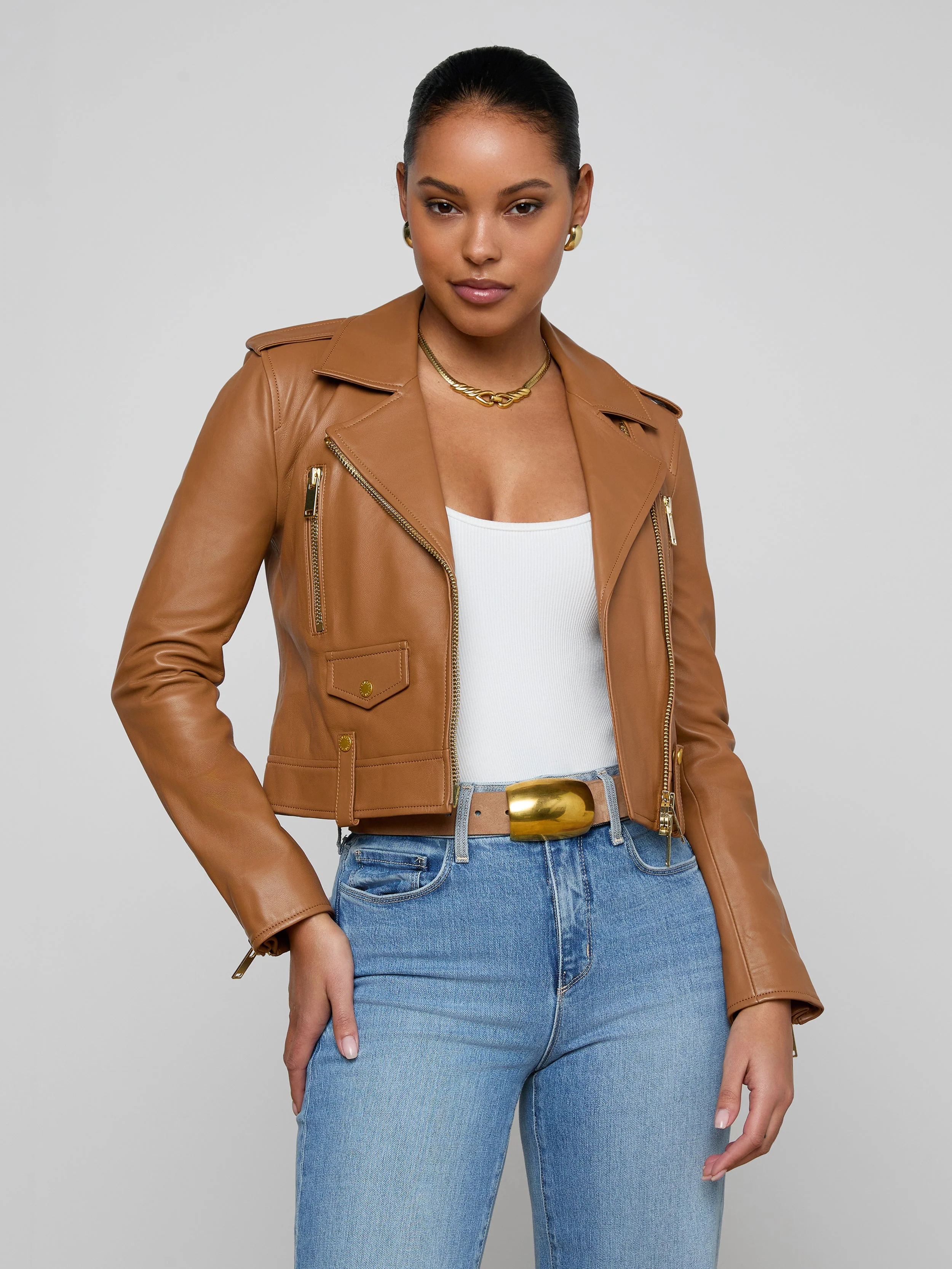 L'AGENCE - Blakely Leather Biker Jacket