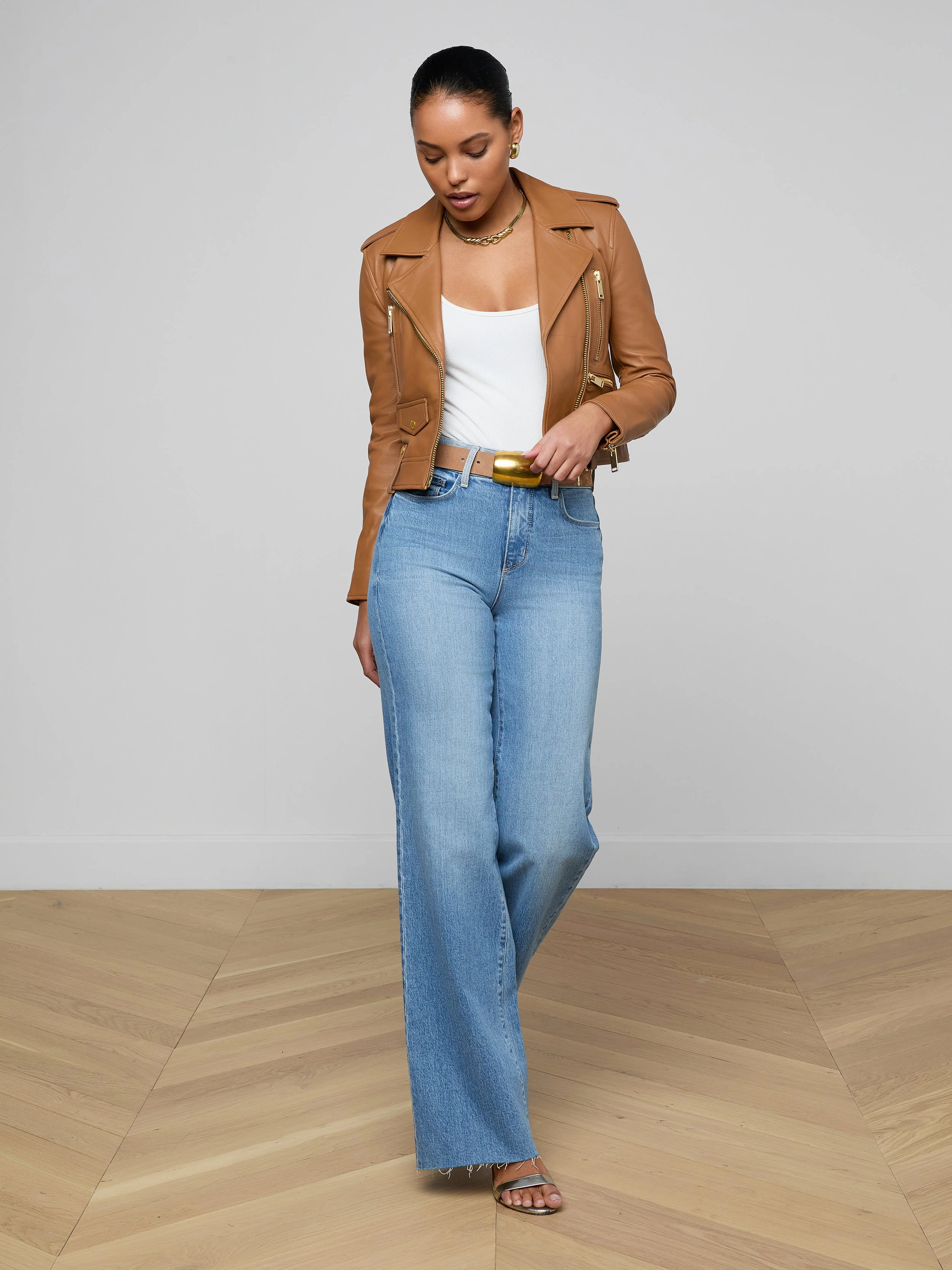 L'AGENCE - Blakely Leather Biker Jacket - Image 4