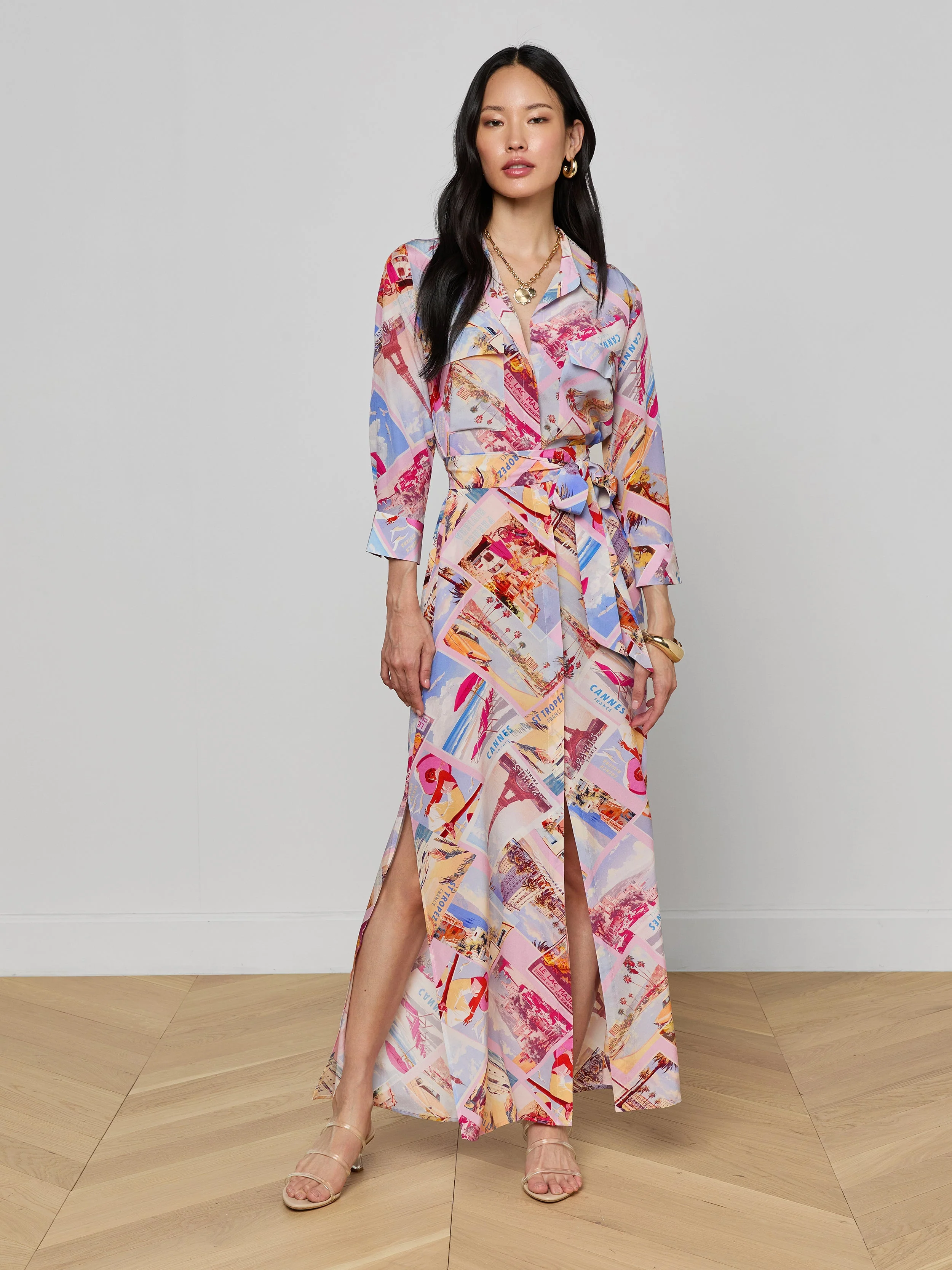 L'AGENCE - Cameron Silk Shirt Dress - Image 2
