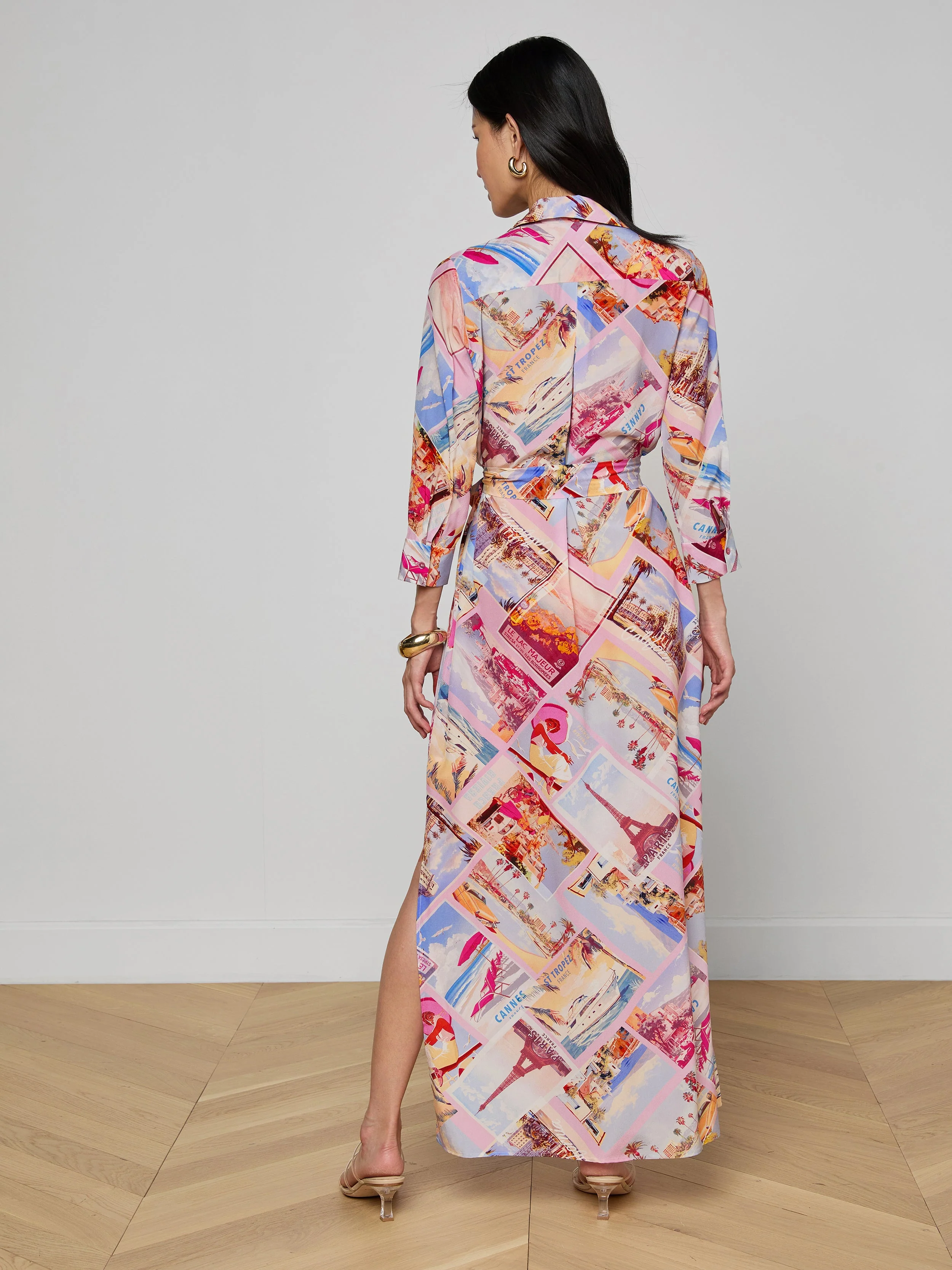 L'AGENCE - Cameron Silk Shirt Dress - Image 4